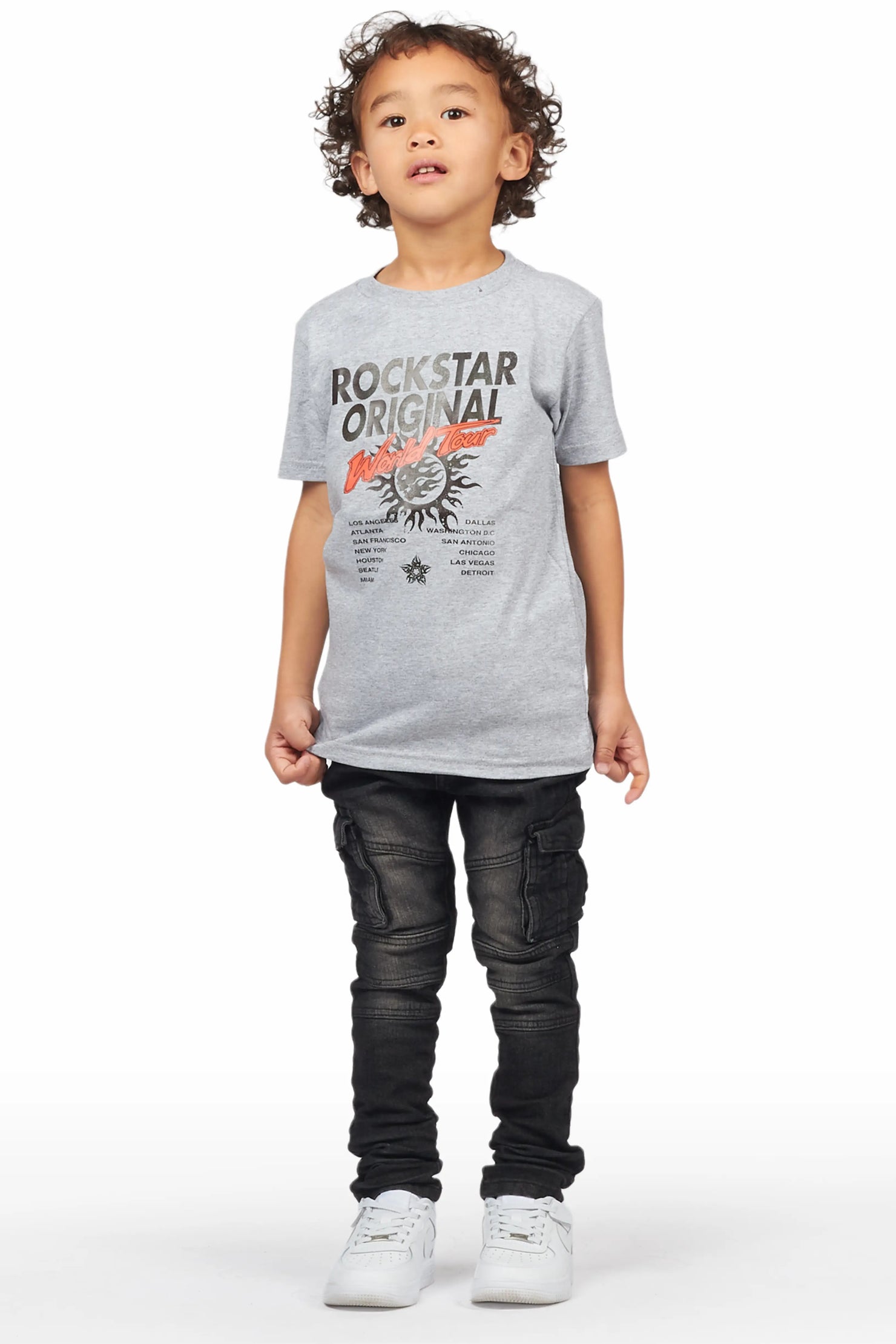 Boys Safi Grey T-Shirt/Cargo Jean Set