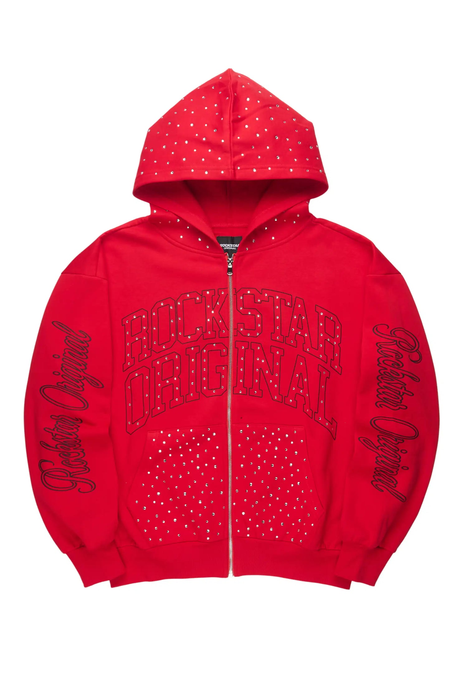 Dripped Red Rhinestone Hoodie