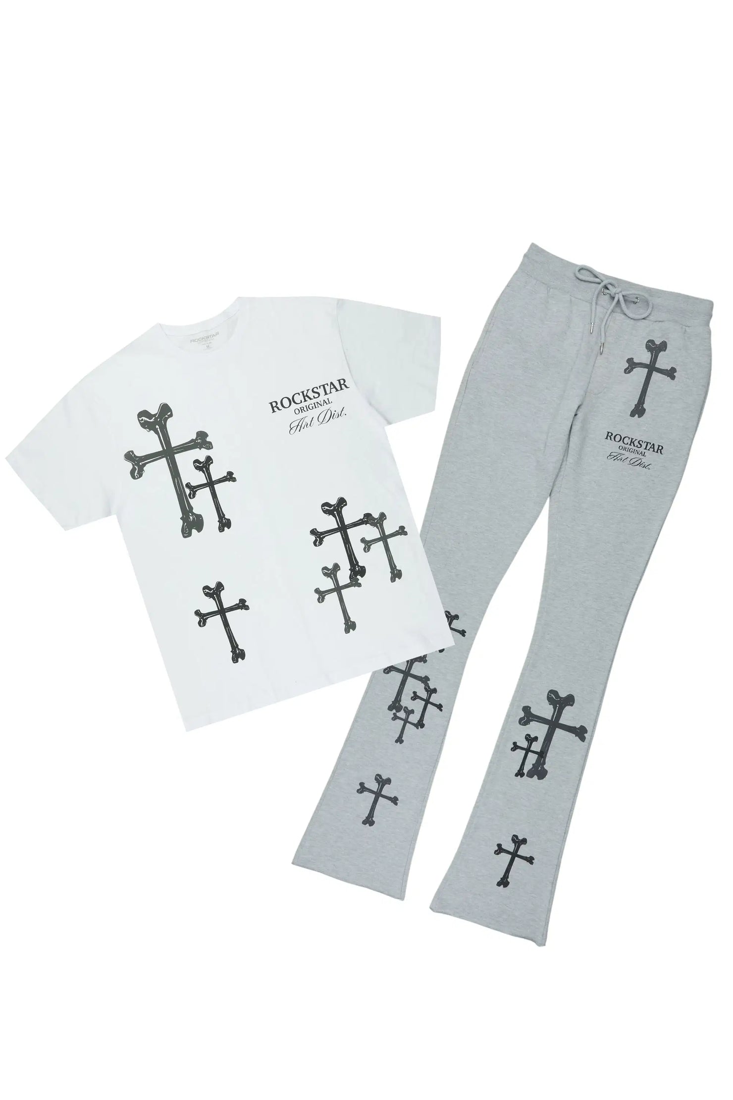 Olivier 2.0 Heather Grey T-Shirt/Stacked Flare Track Set