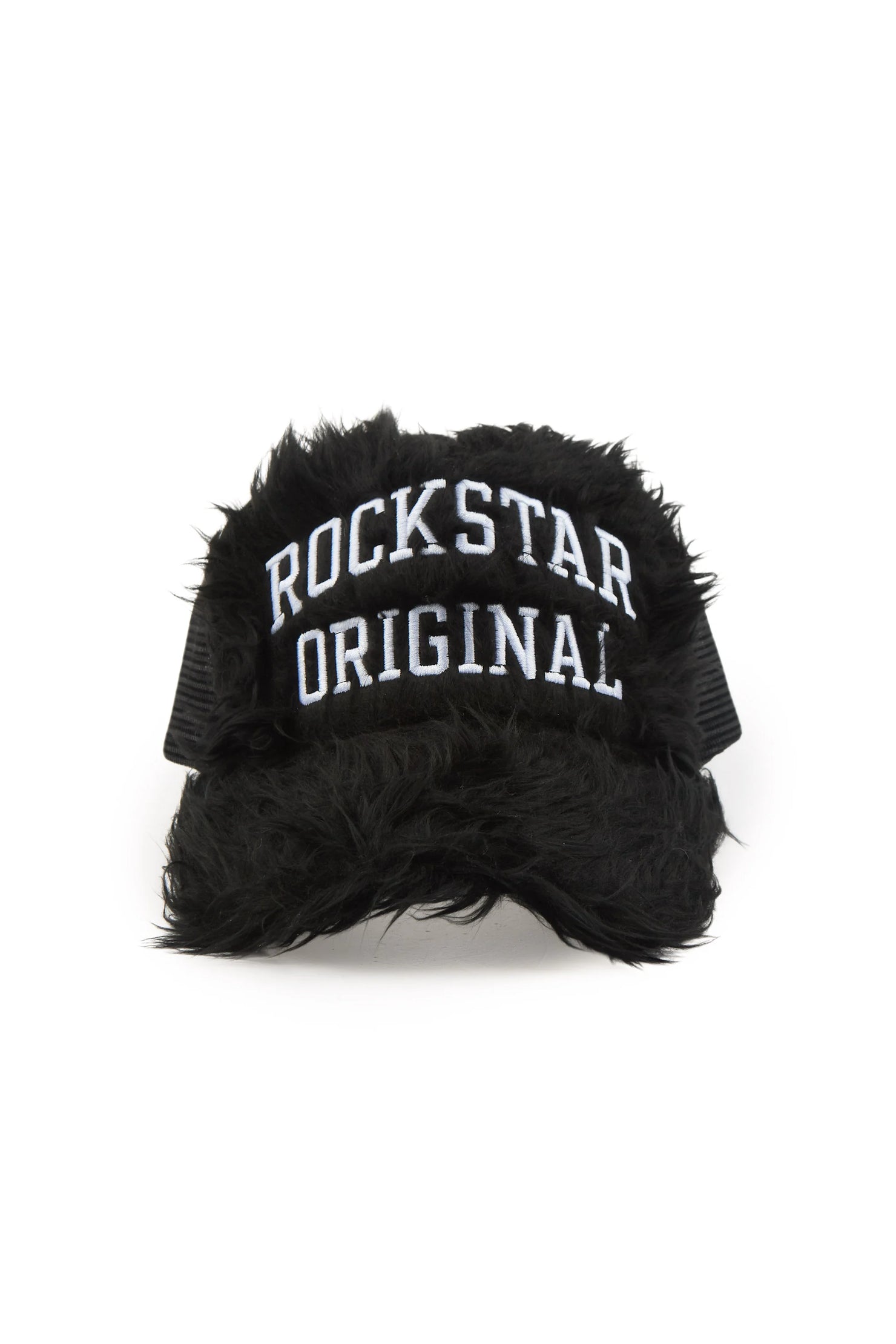 Boys Shaggy Black Fur Trucker Hat