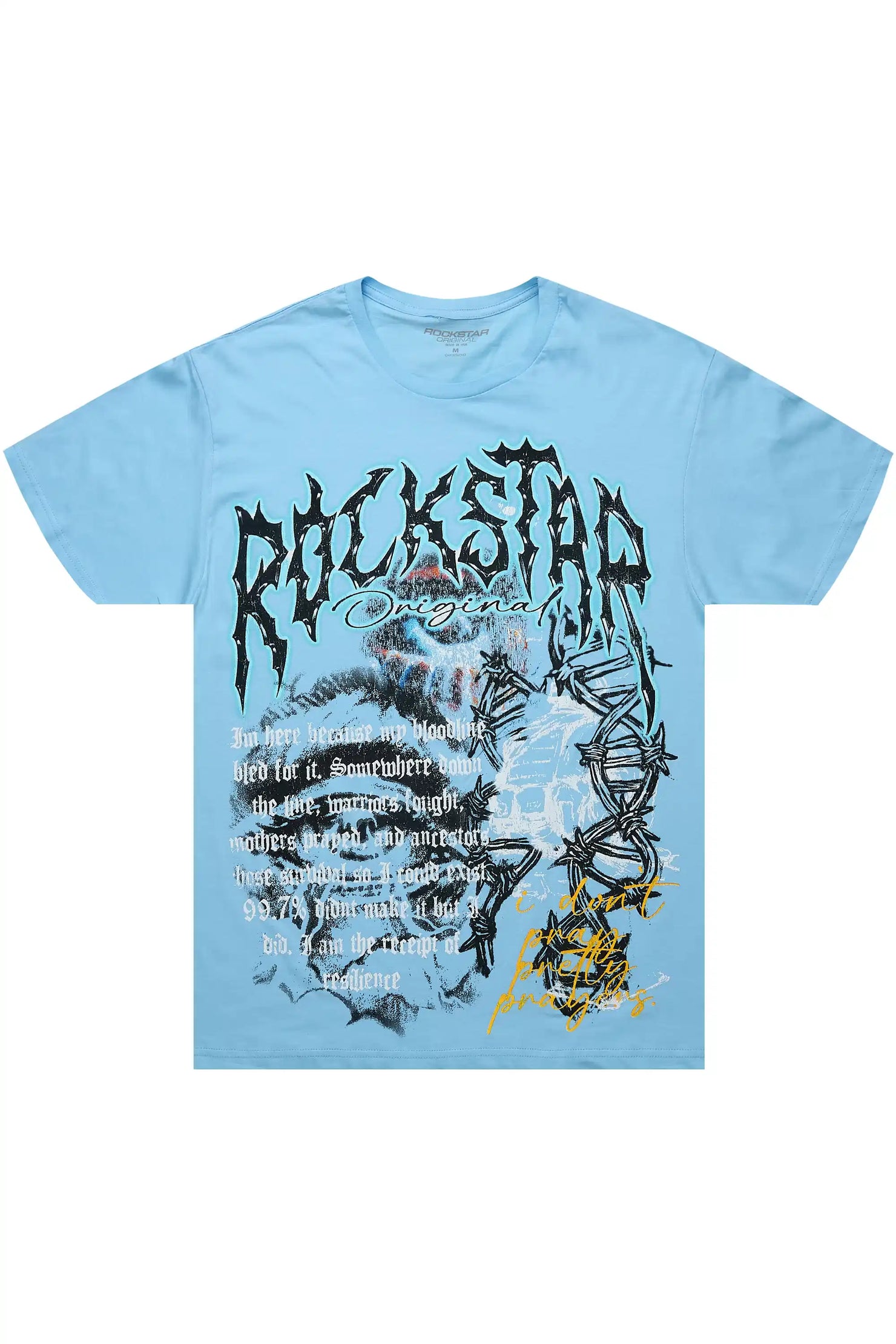 Terrina Baby Blue Graphic Short Sleeve Tee