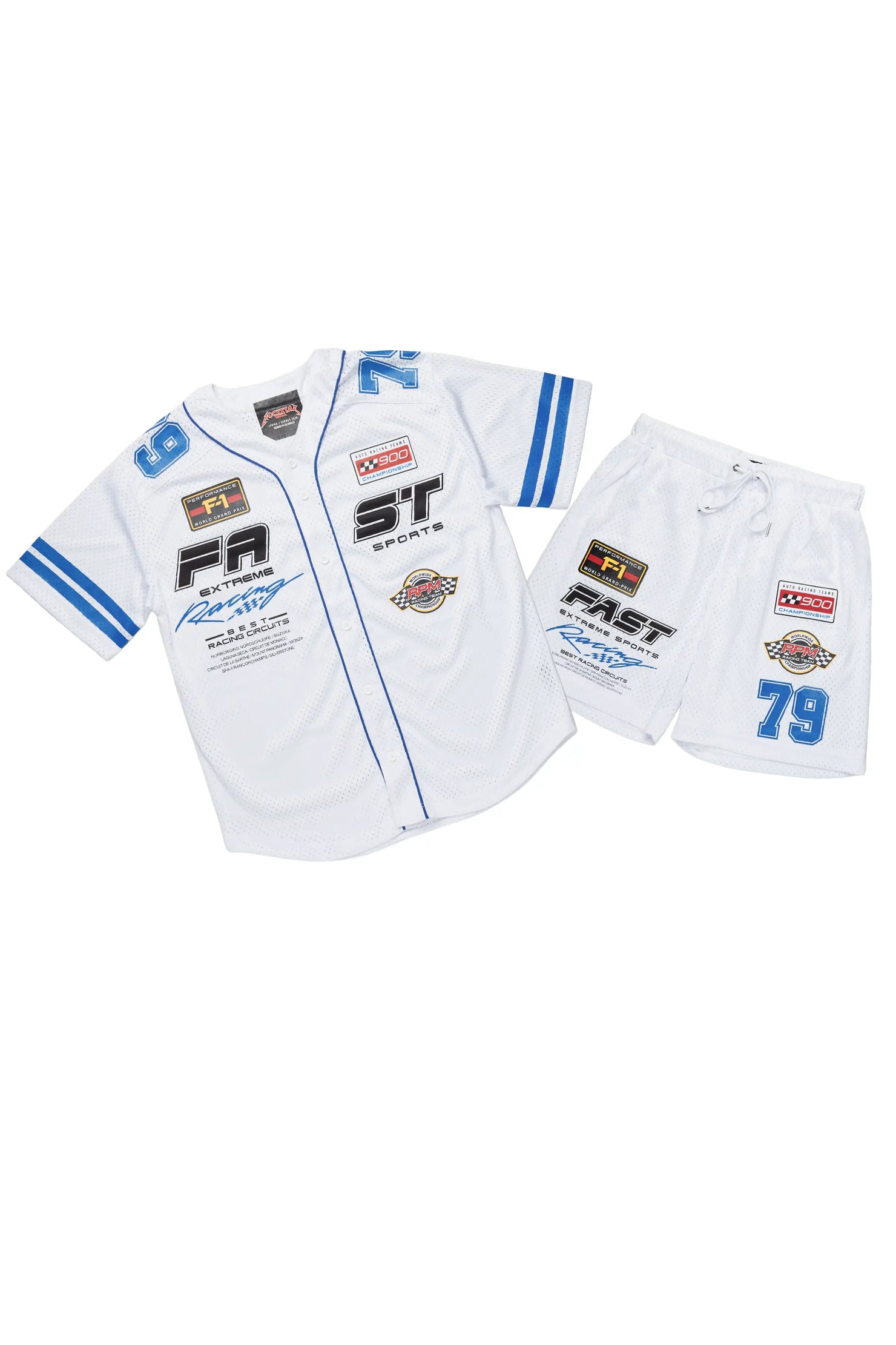 Takato White Mesh Jersey Short Set