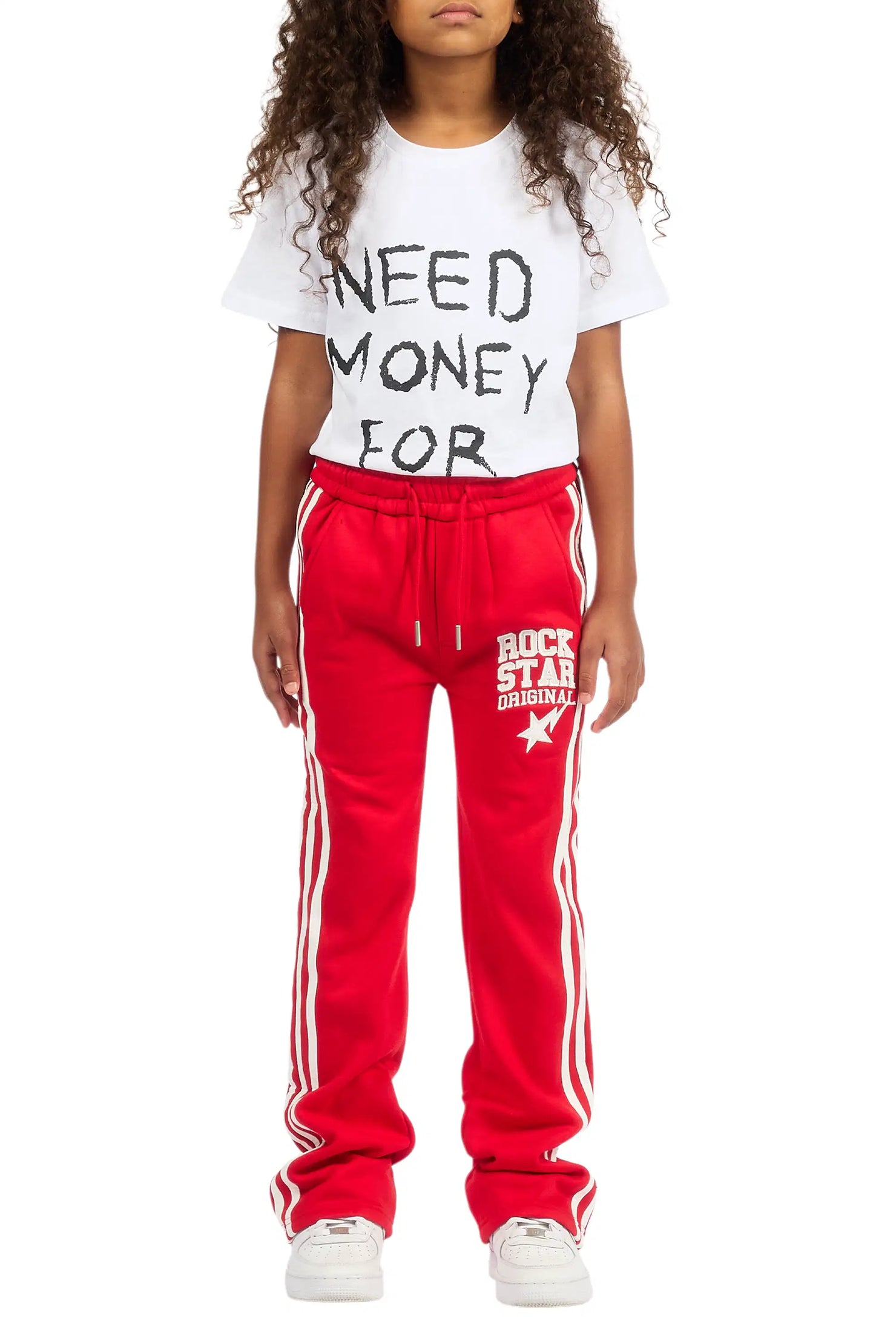 Girls Gerrit  Red  Baggy Stacked Flare Pants