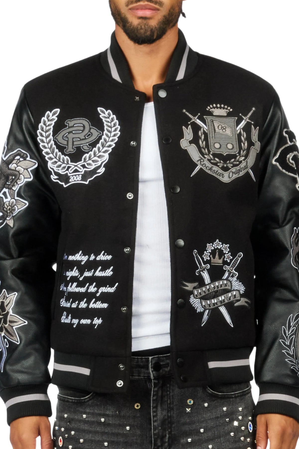 Dallas Black/Black Varsity Jacket