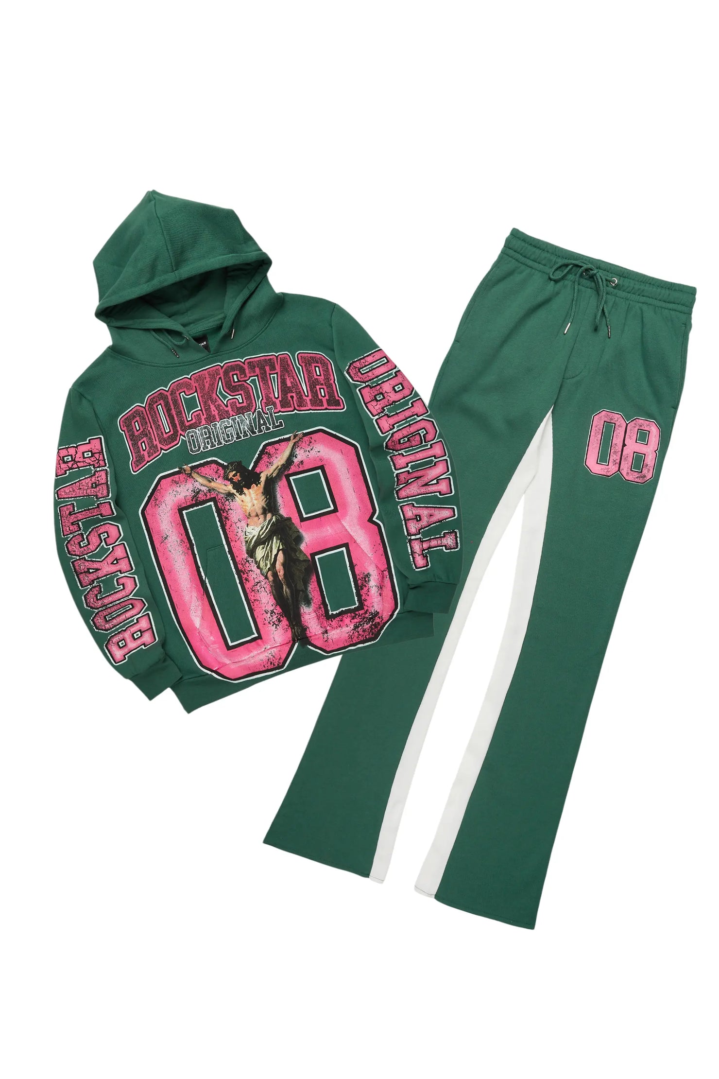 Fields Green Baggy Hoodie Track Set