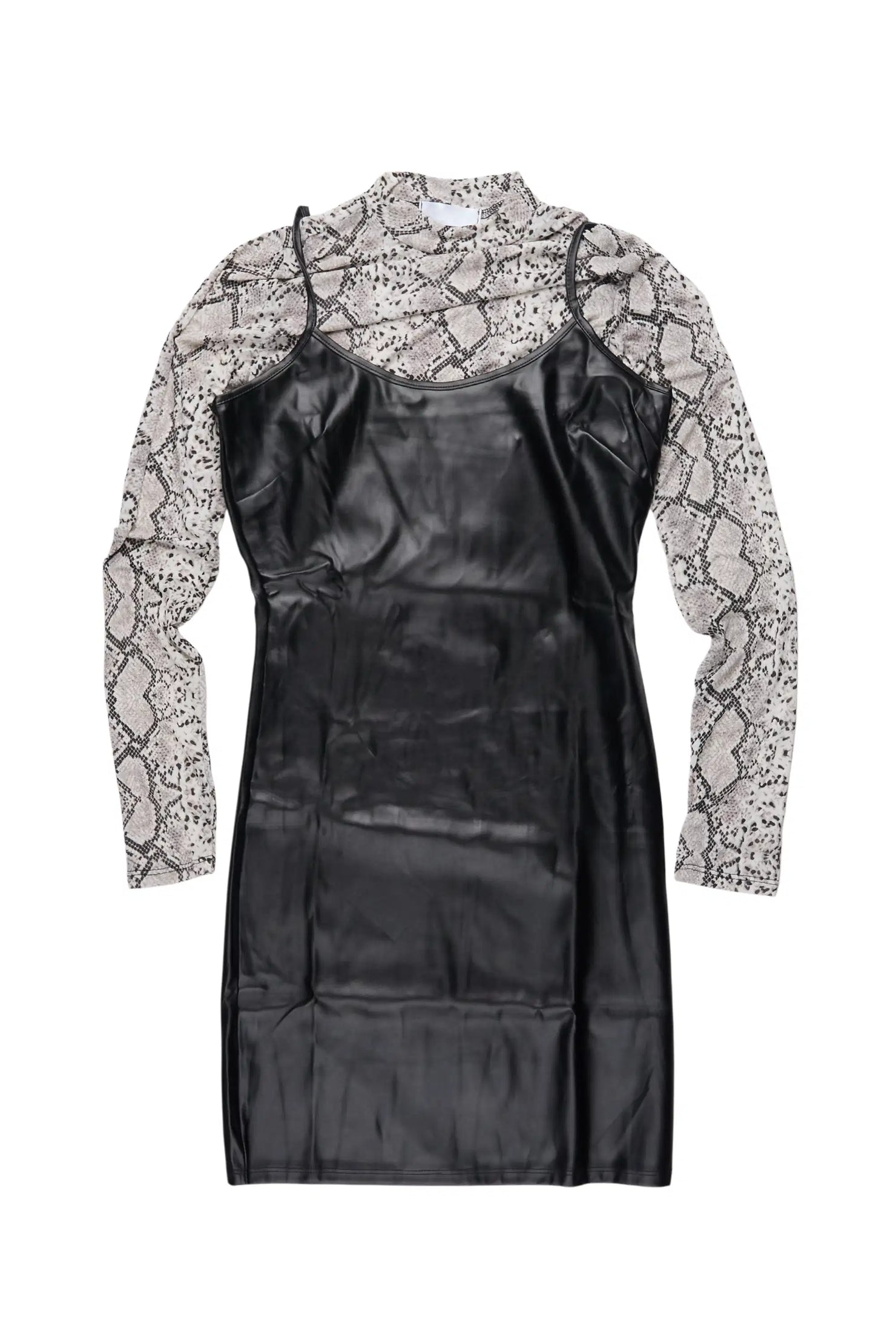 Chanti Black/Snake Long Sleeve Mini Dress