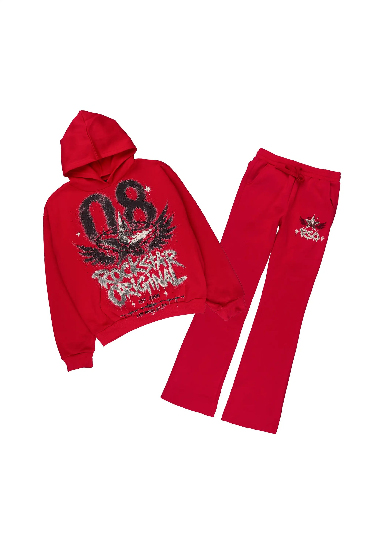 Boys Effigy Red Hoodie Track Set