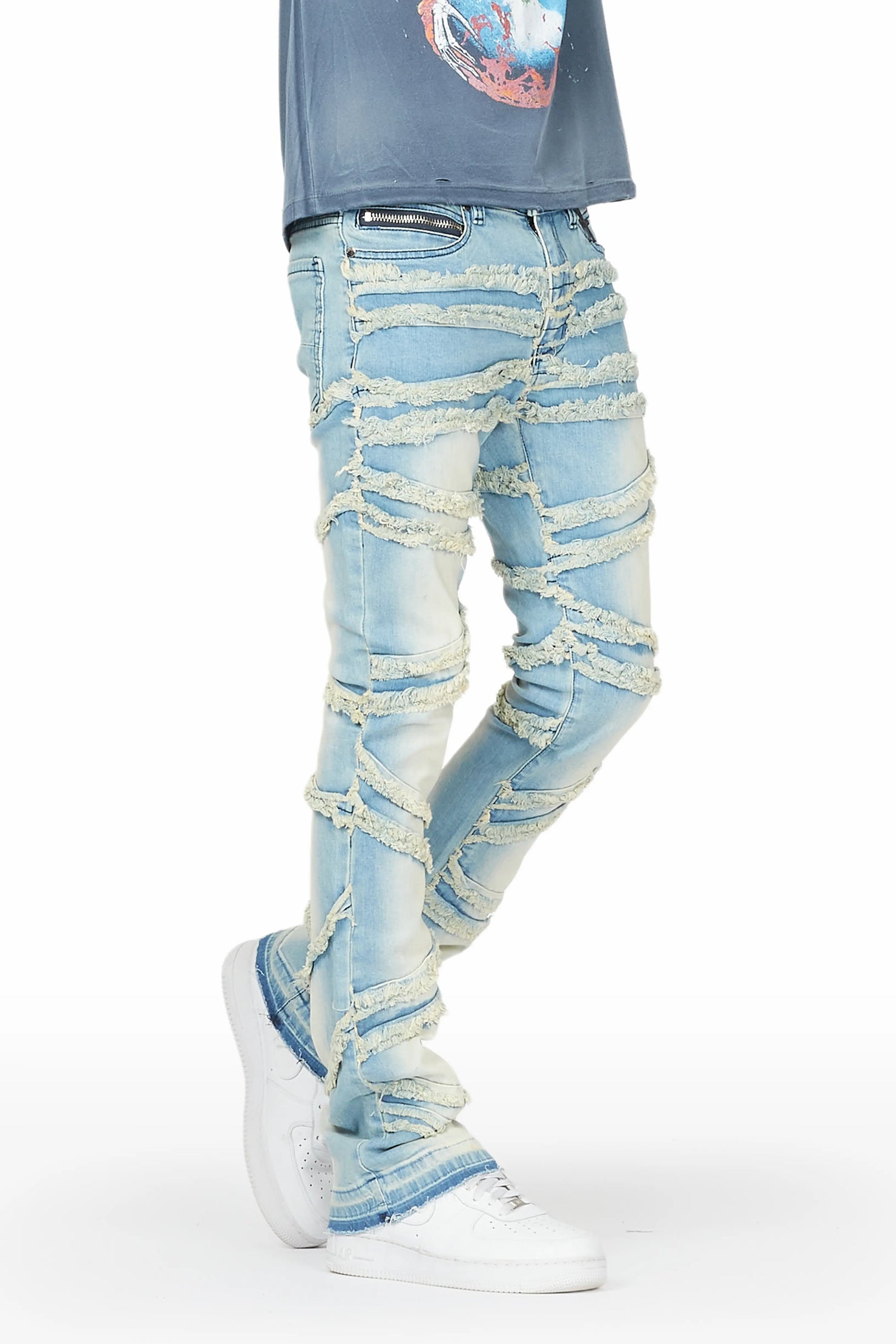 Norbert Blue Stacked Flare Jean