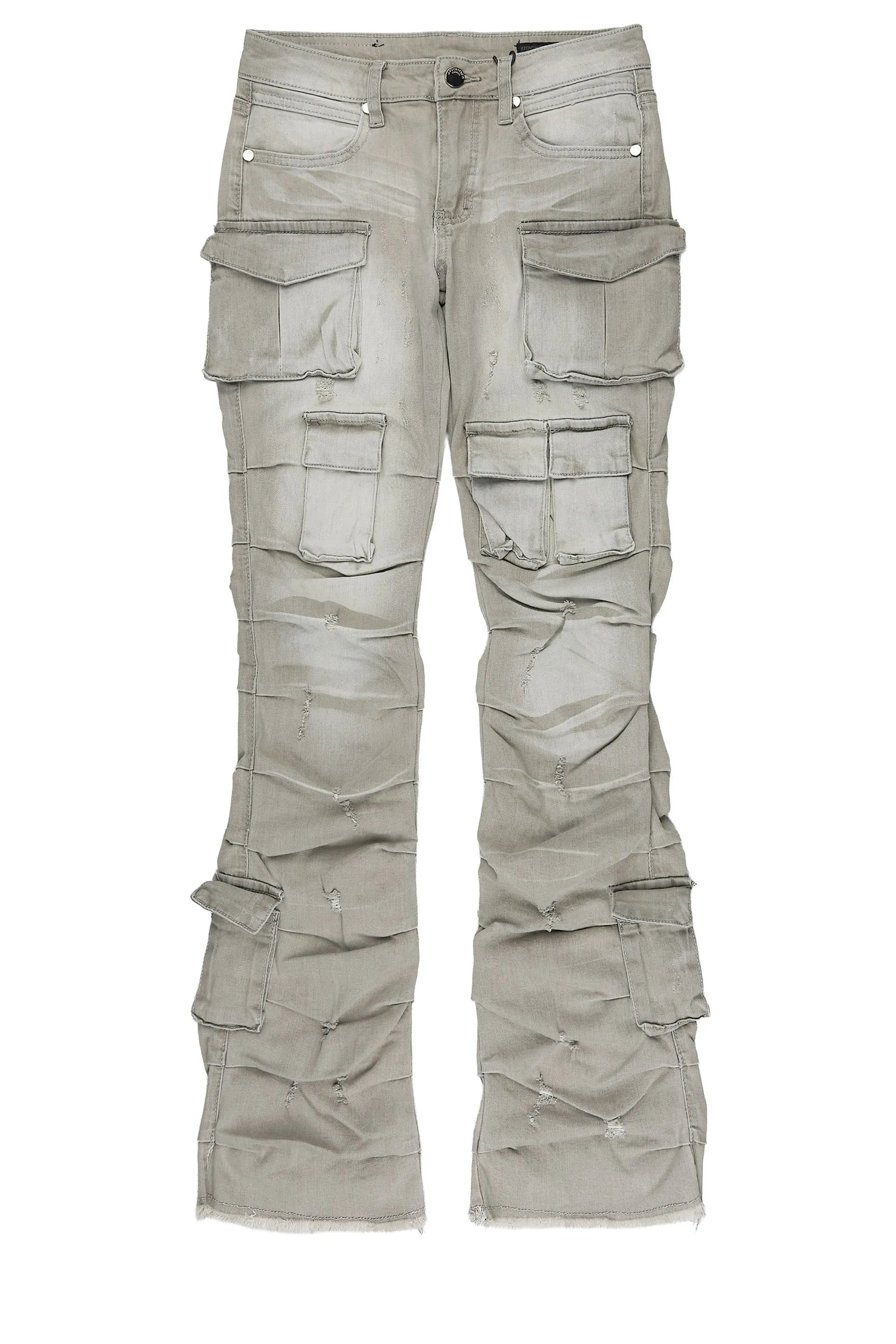 Boys Gentry Grey Stacked Flare Jean