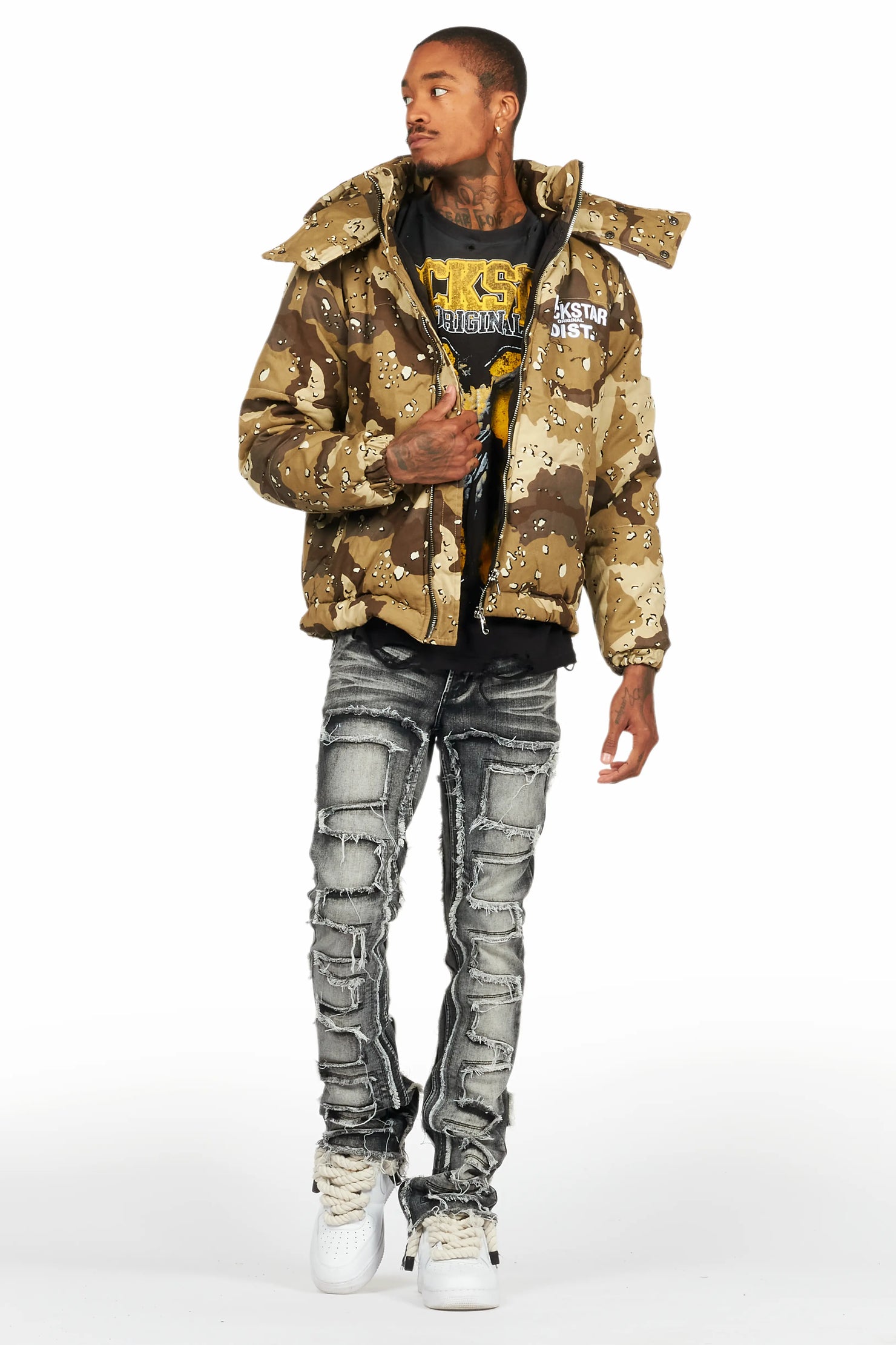 Fields Black/Yellow Oversized Graphic T-Shirt