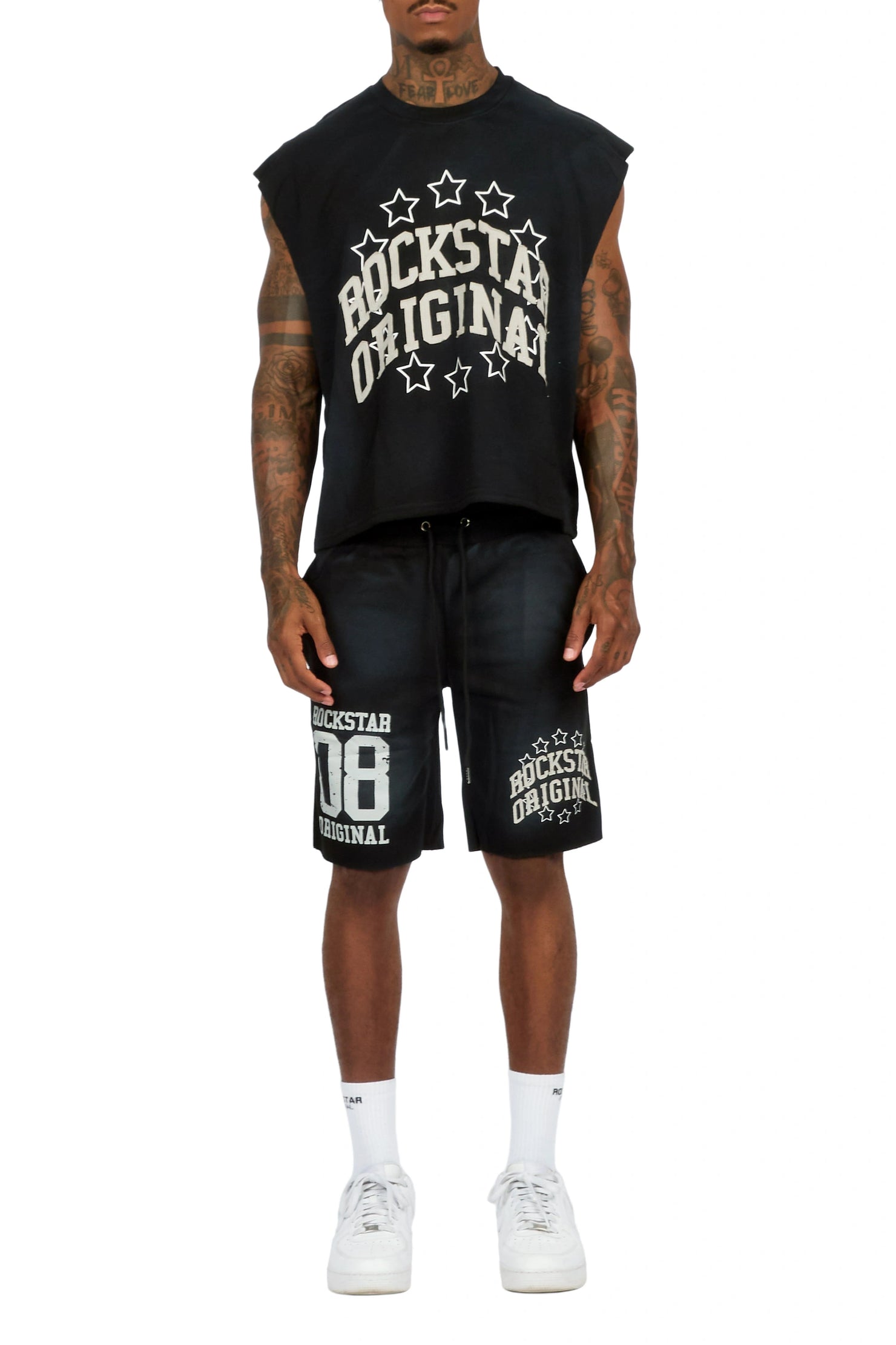 Boe Black Cut Sleeve T-Shirt/Short Set