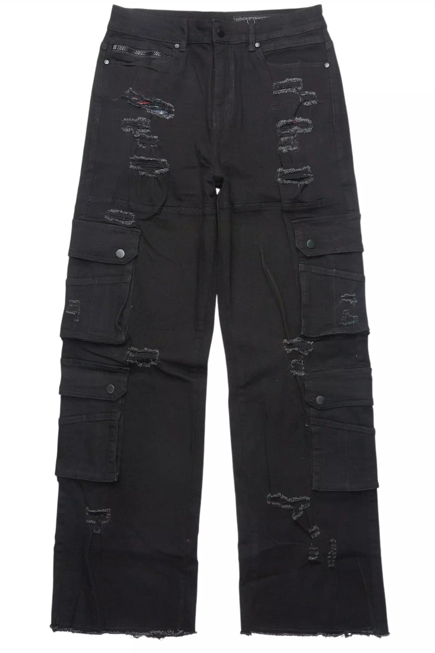 Keylor Black Distressed Baggy Fit Jean