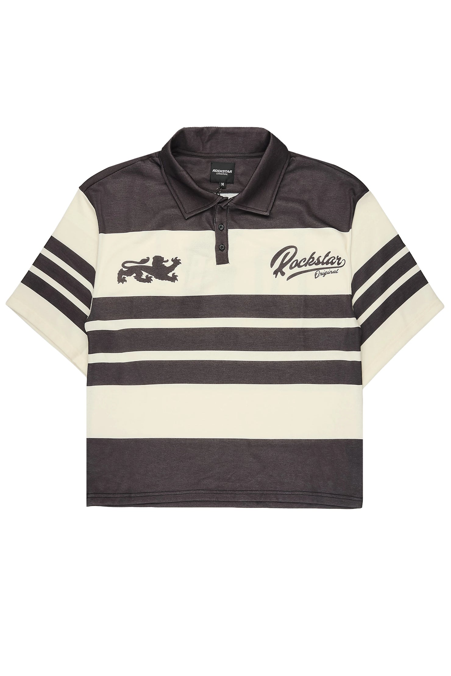 Yazan Black/Cream Crop Boxy Polo Shirt