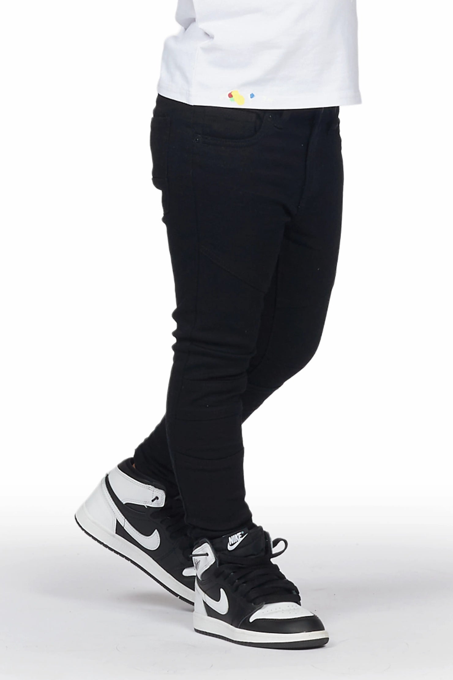 Girls Hale Black Biker Skinny Jean
