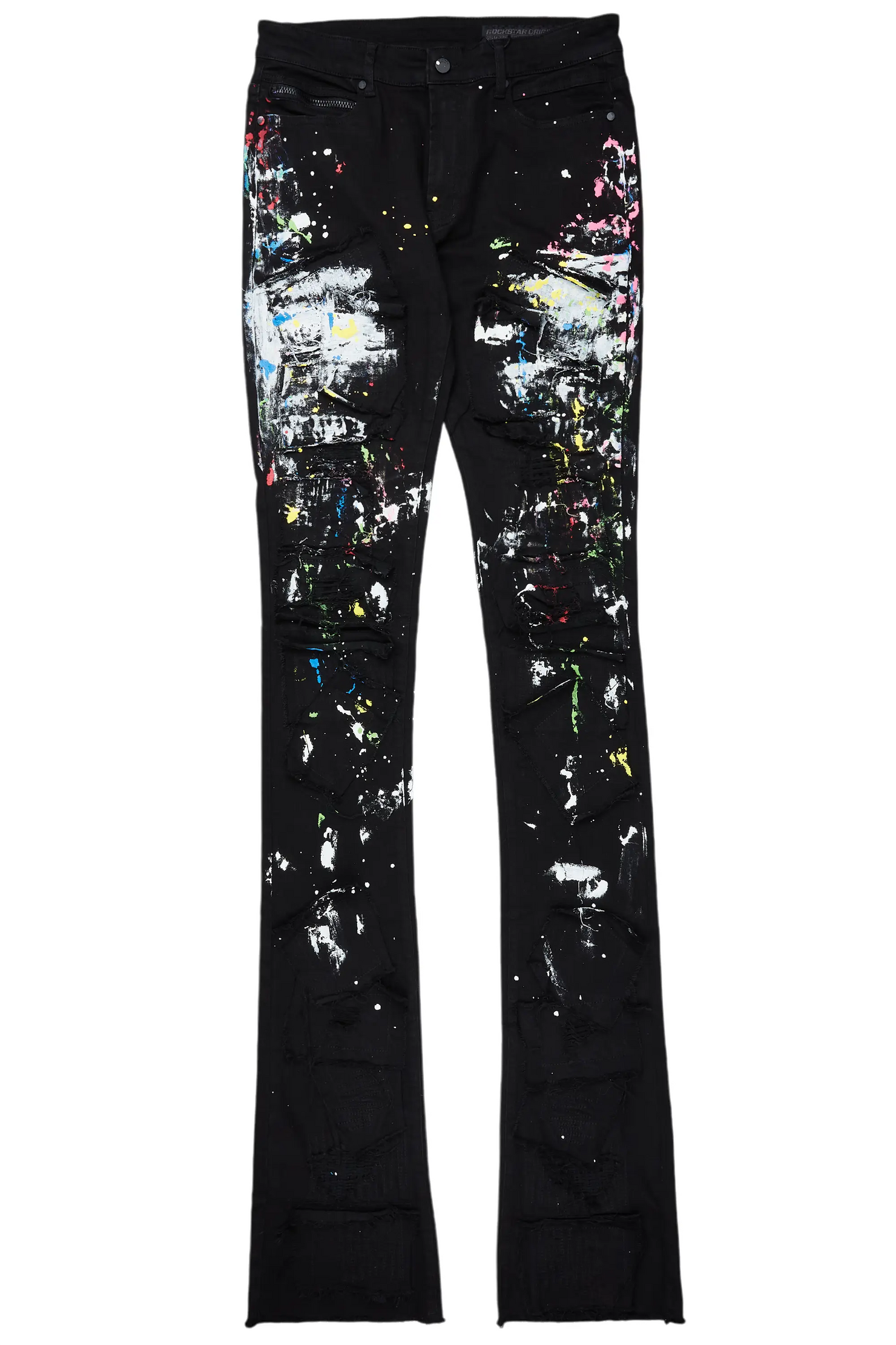 Dallon Black Painter Super Stacked Flare Jean