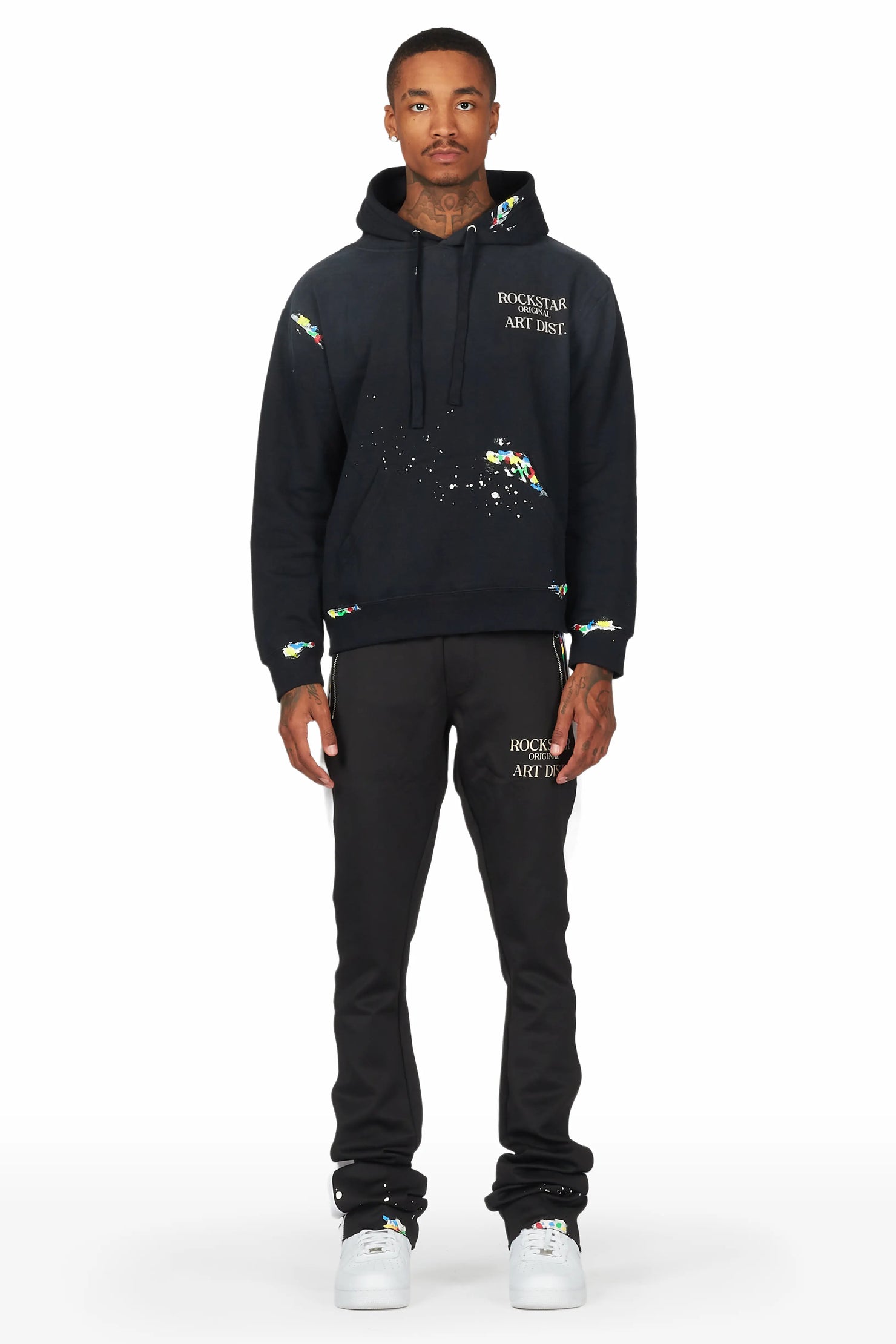 Mumford Black Super Stacked Pant Set