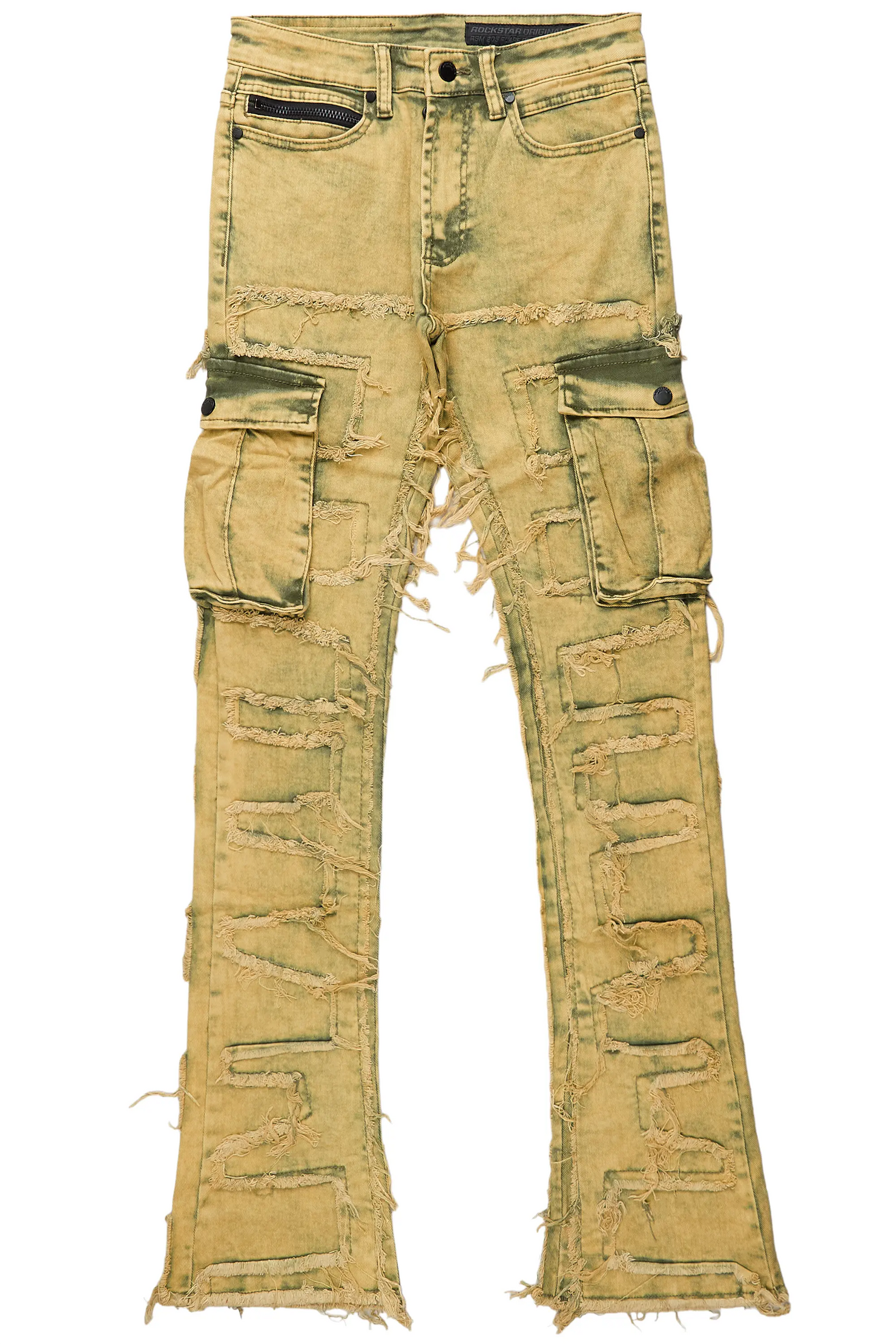 Slater Yellow Stacked Flare Jean