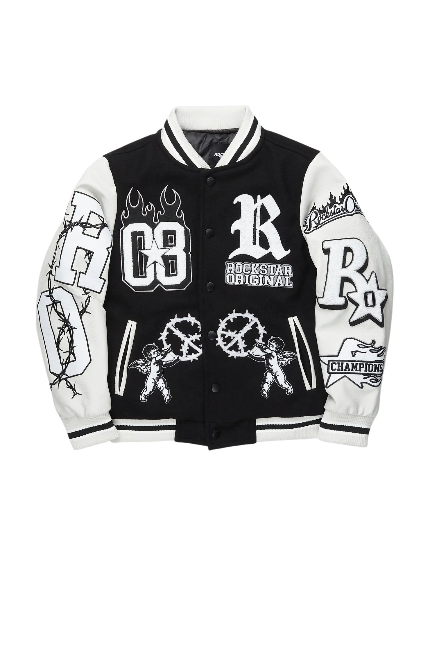 Boys Rune Black Varsity Jacket