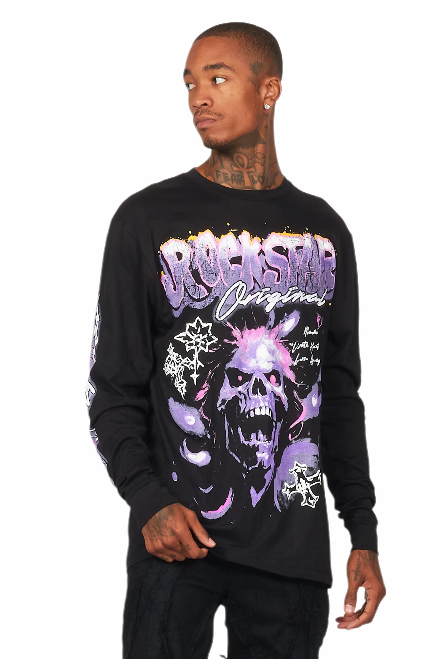 Yamal Black Long Sleeve Graphic T-Shirt