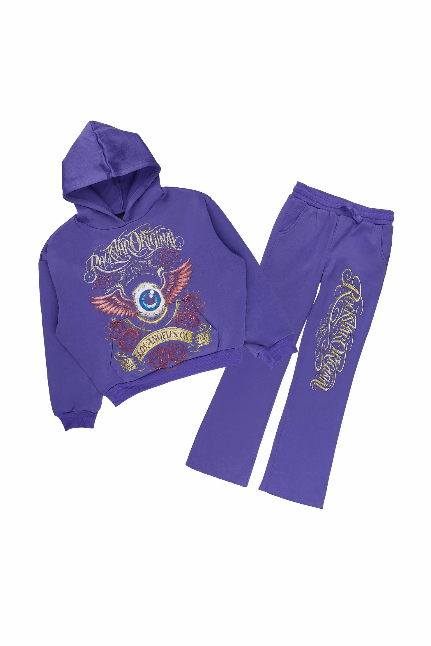 Girls Palady Purple Hoodie Track Set