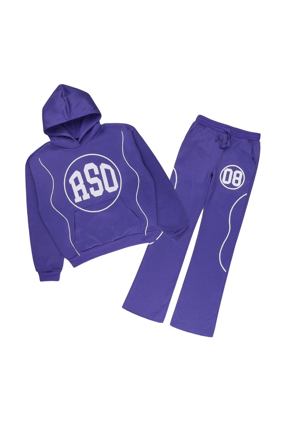 Boys Gazo Purple Hoodie Stacked Track Set