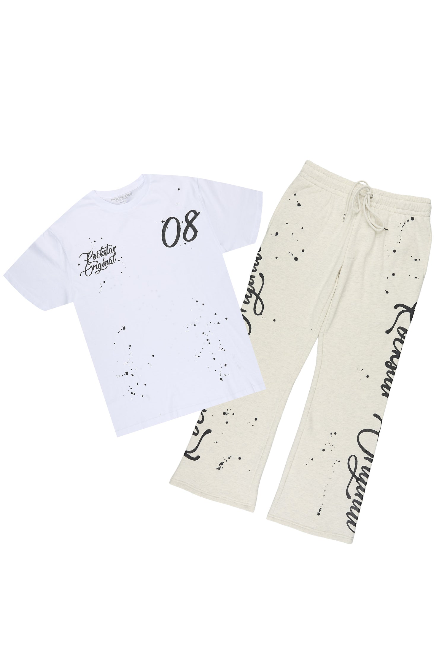 Hanif White/Light Oatmeal T-Shirt/Relaxed Track Set
