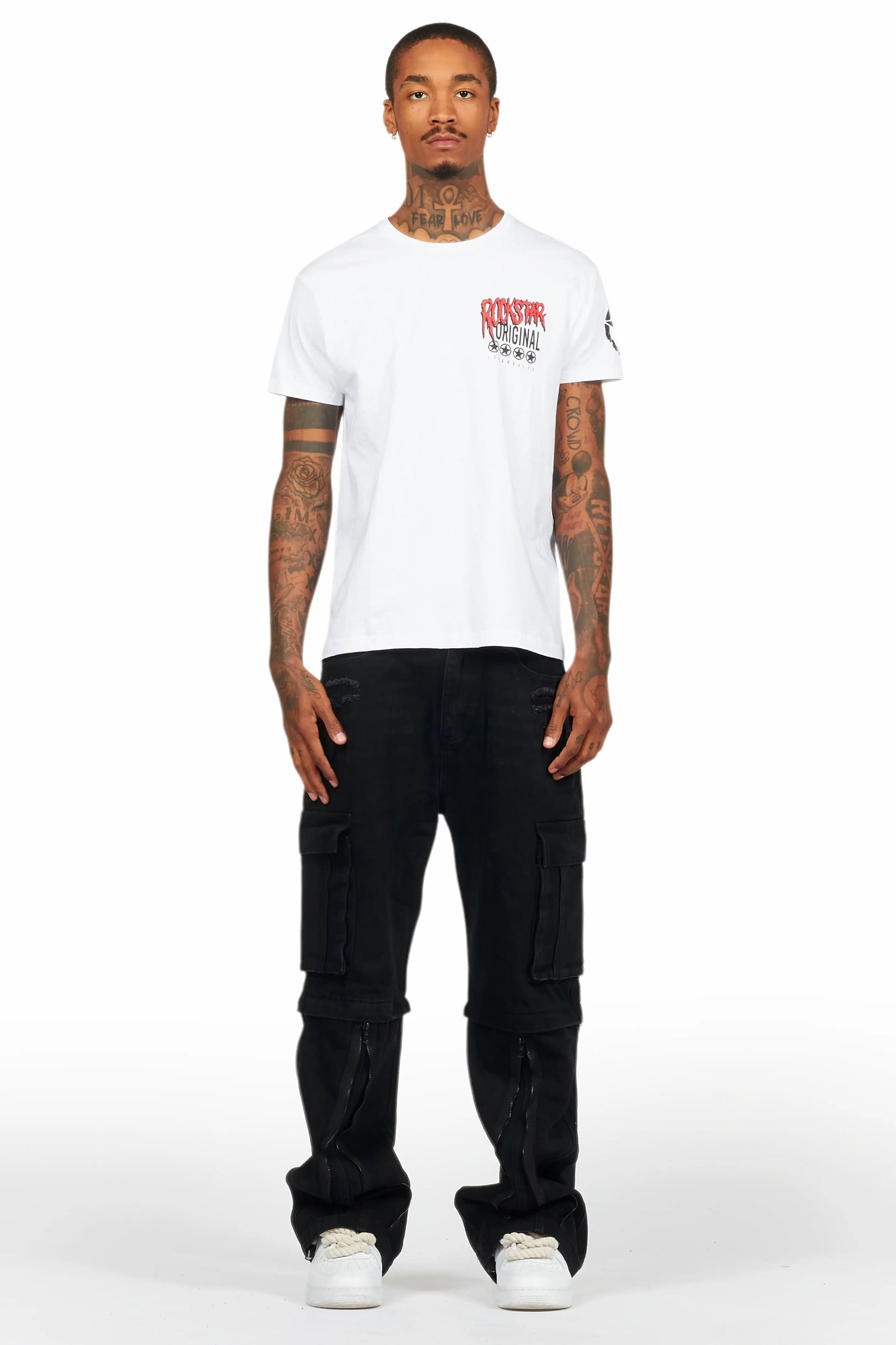 Rupert Black Baggy Fit Zip Off Jean