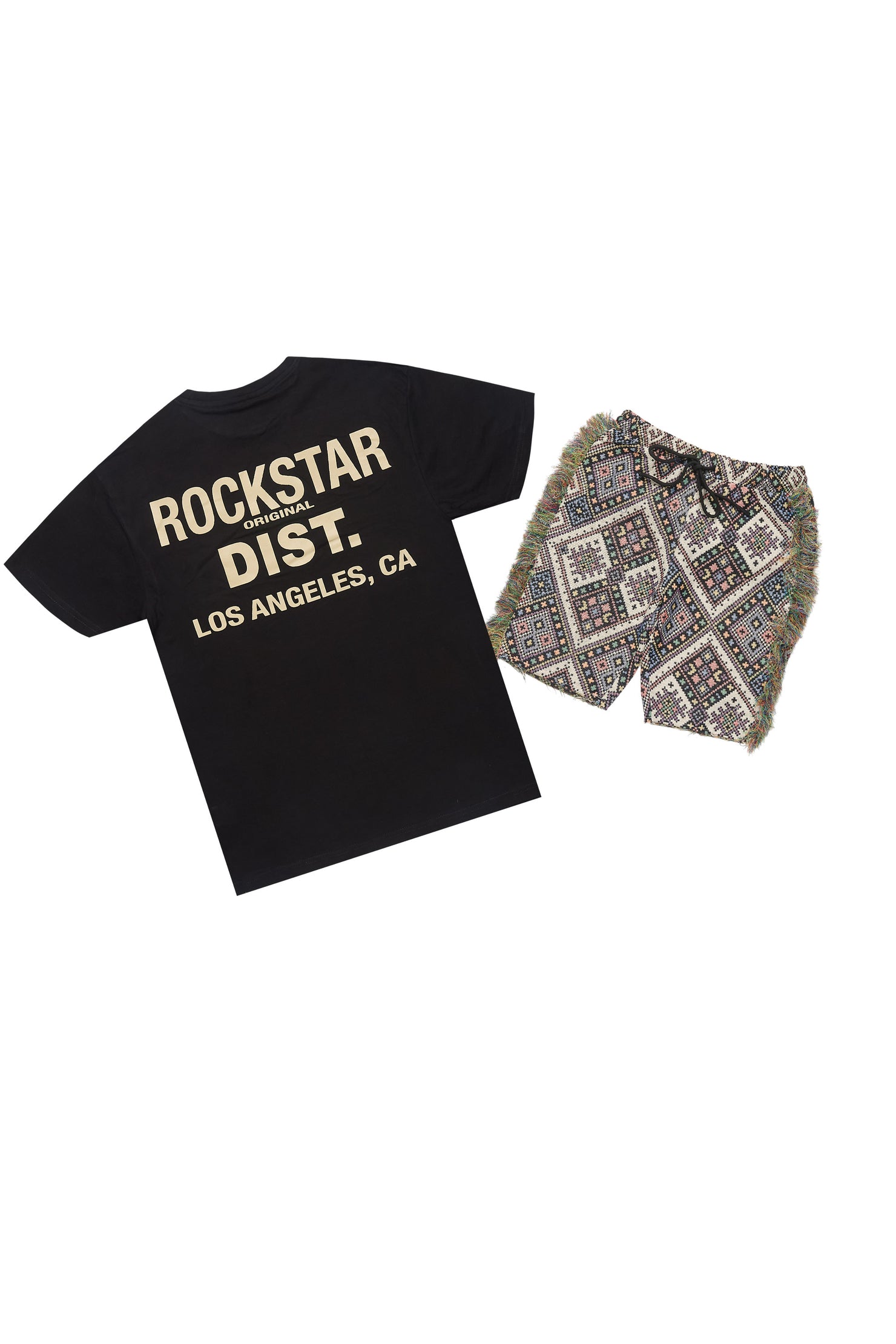 Missy Black/Beige T-Shirt Short Set