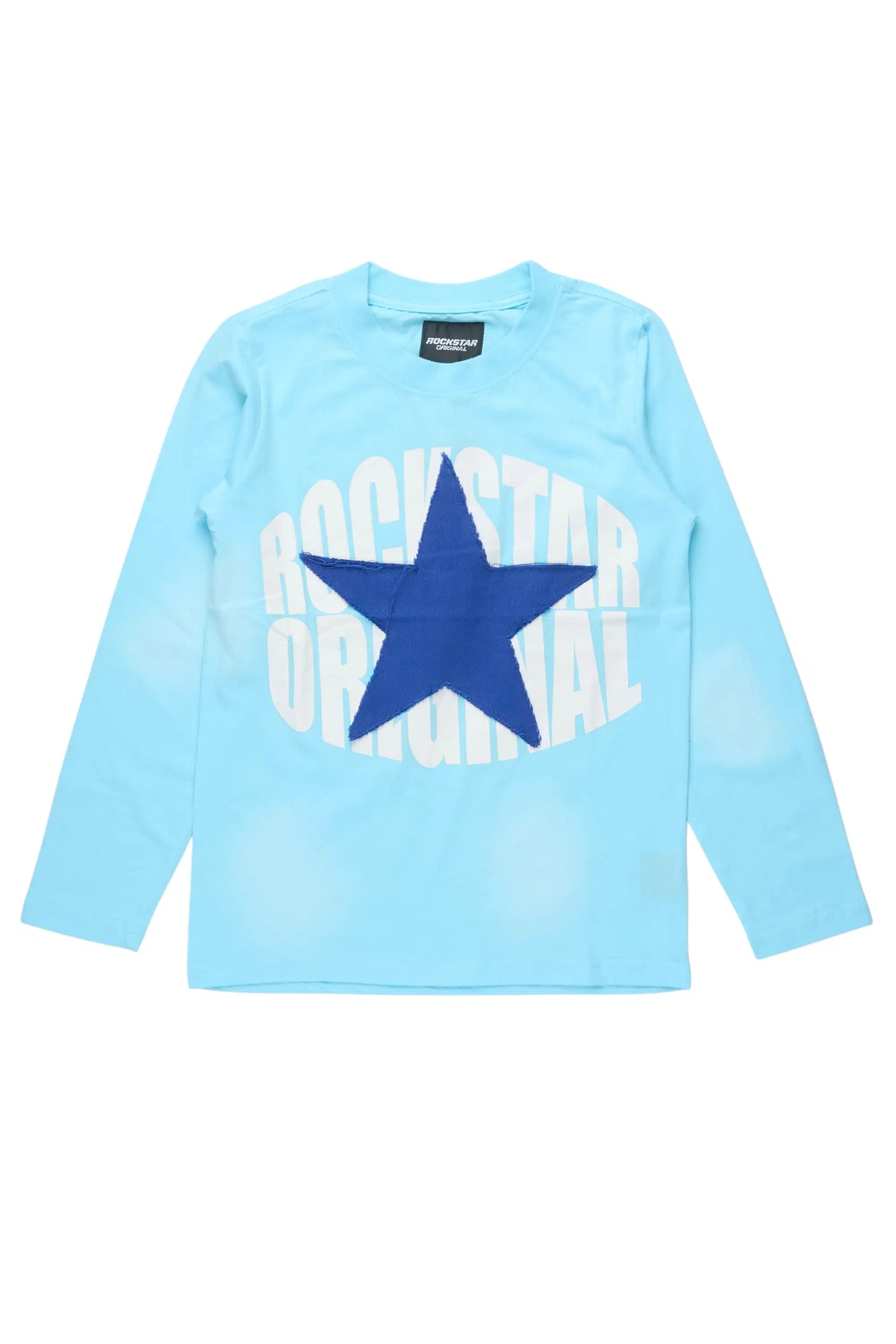 Boys State Light Blue L/S Graphic T-Shirt with Patch