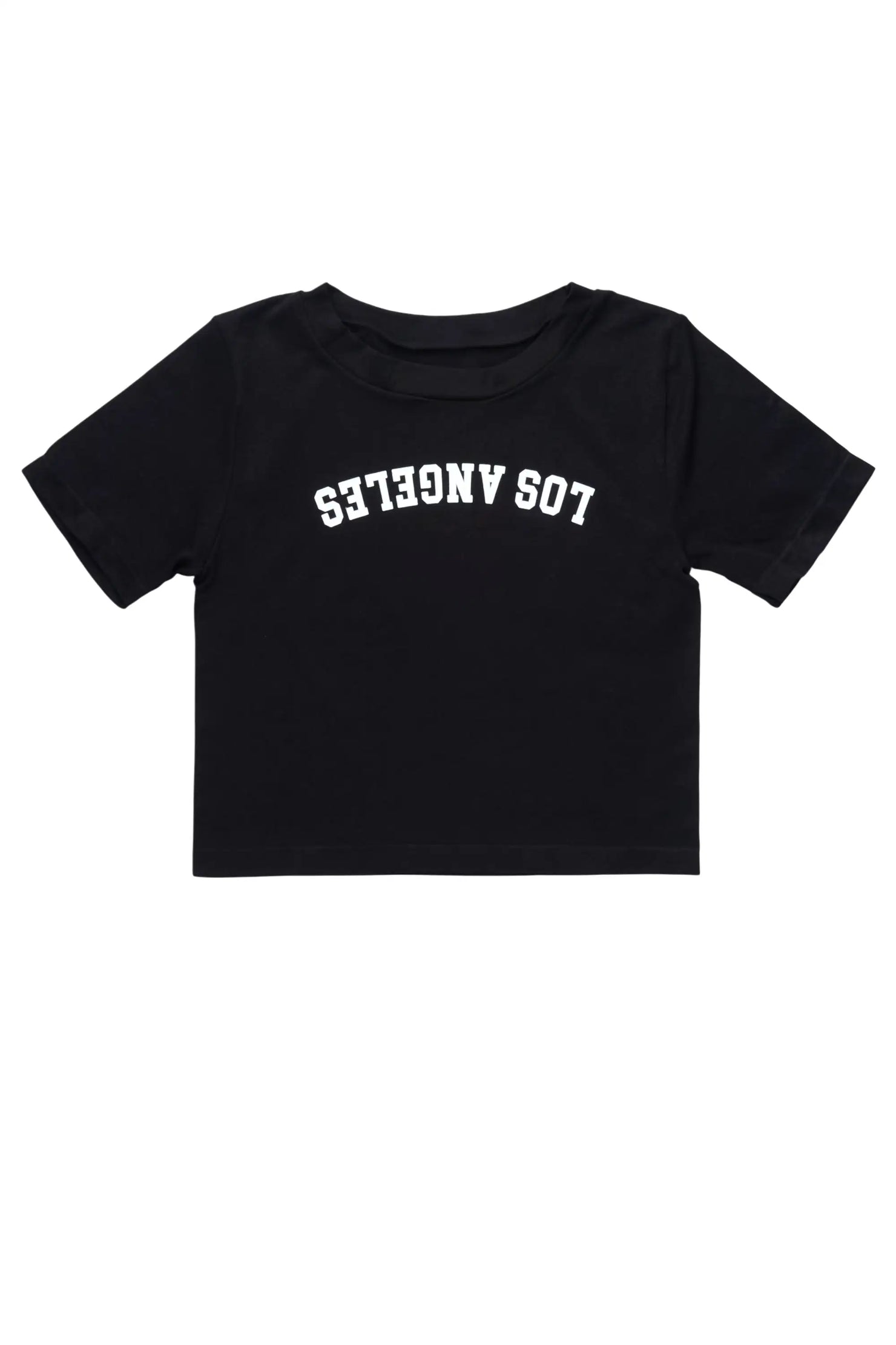 Shawna Black Crop Tee Shirt