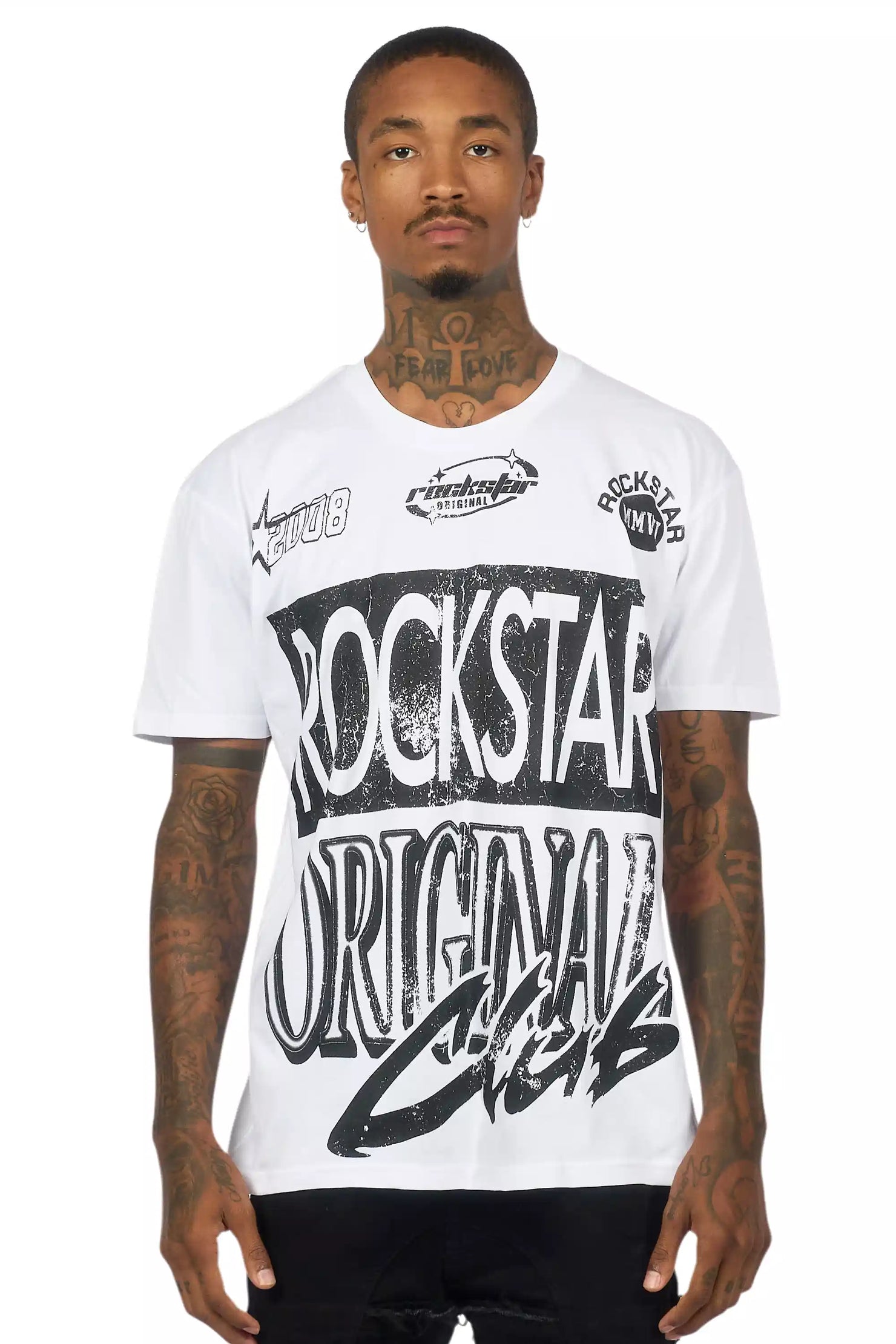 Rylok White/Black Oversized Graphic T-Shirt