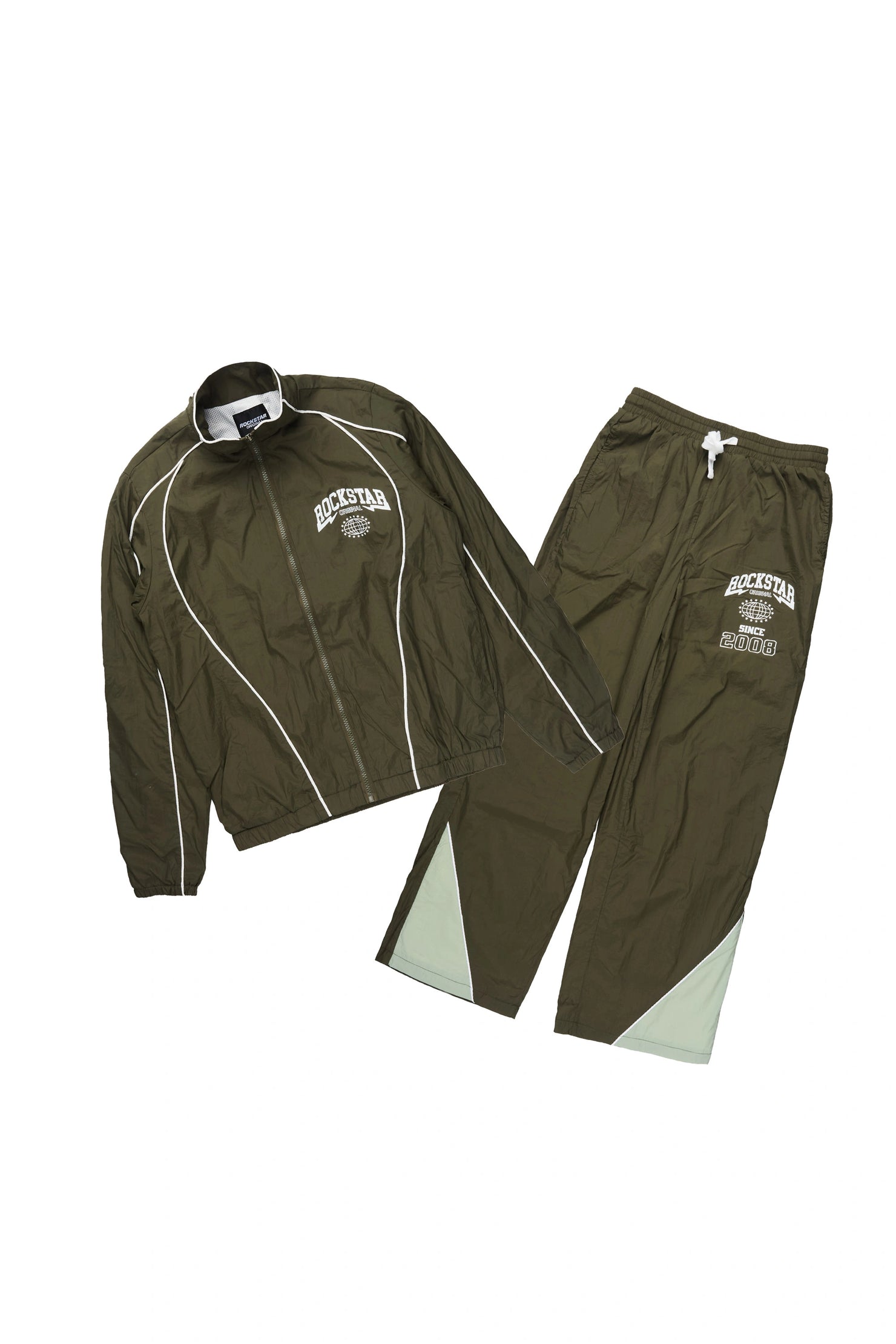 Boys Ventoso Olive Windbreaker Jacket Track Set