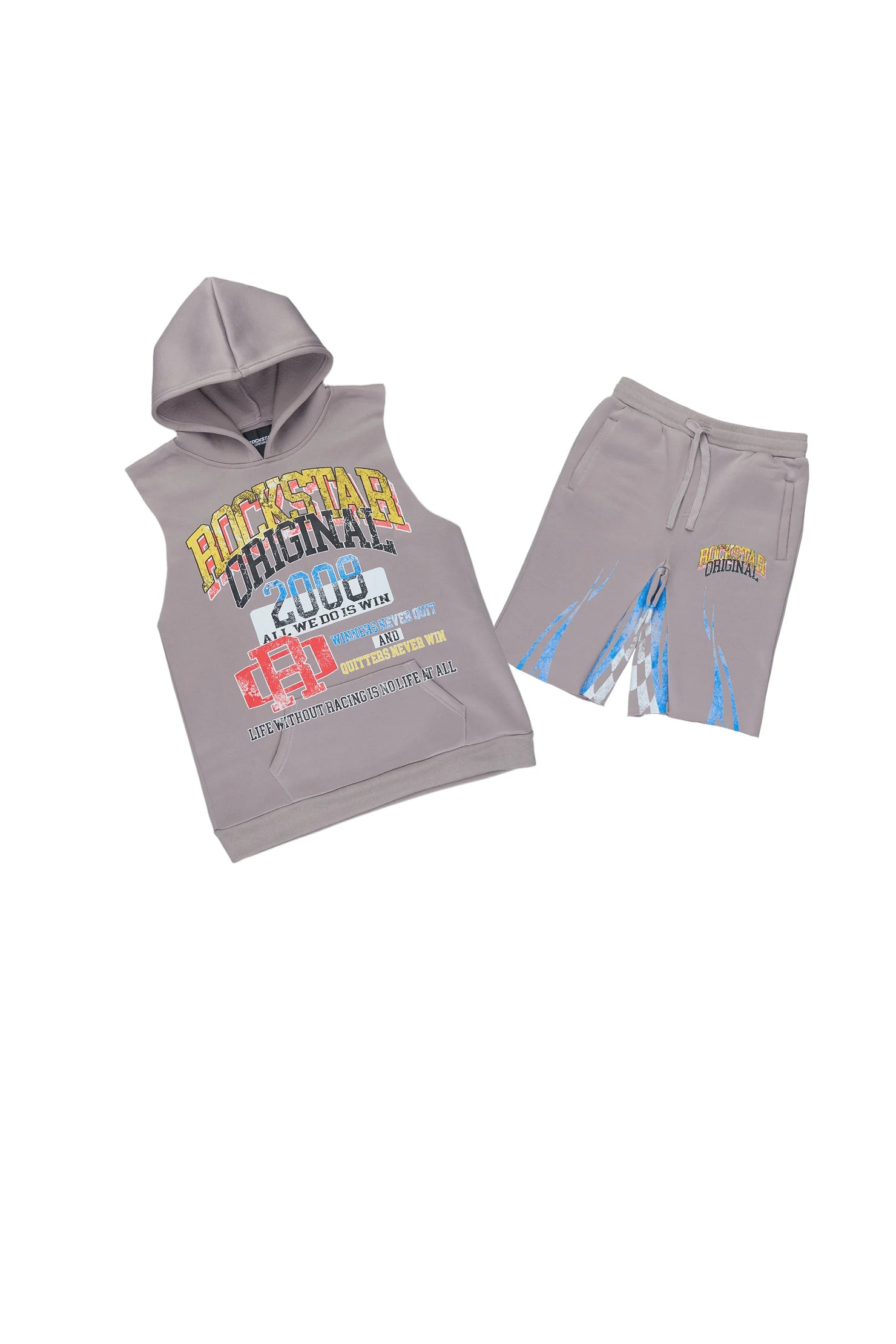 Boys Colorful Grey/Multi Short Set