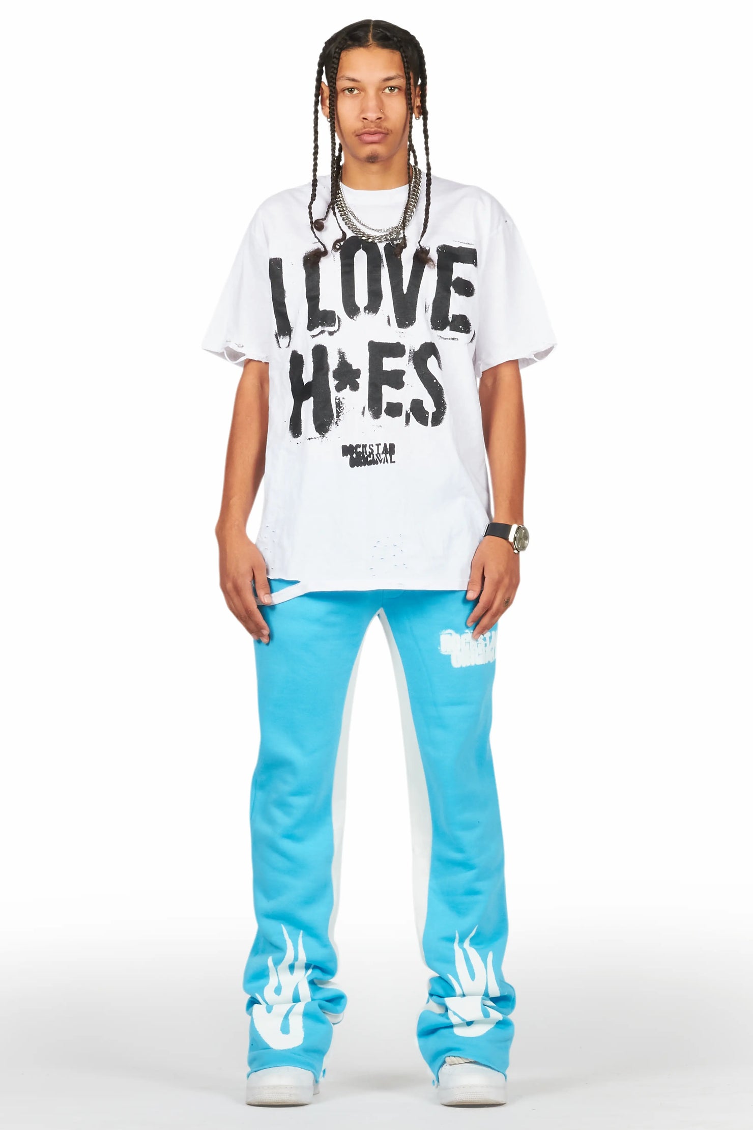 Banyan Blue Graphic Baggy Pant