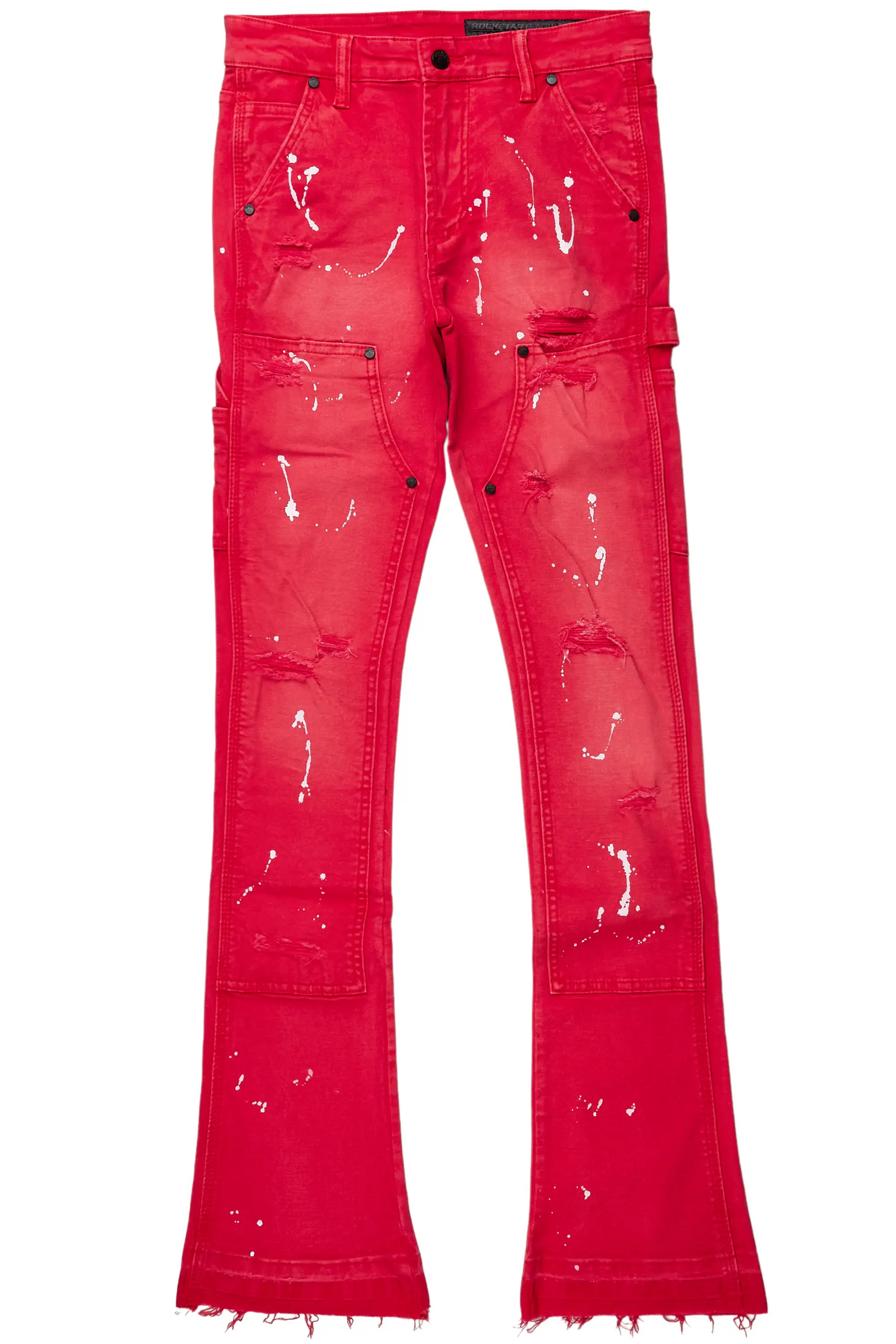 Thorton Red Stacked Flare Jean