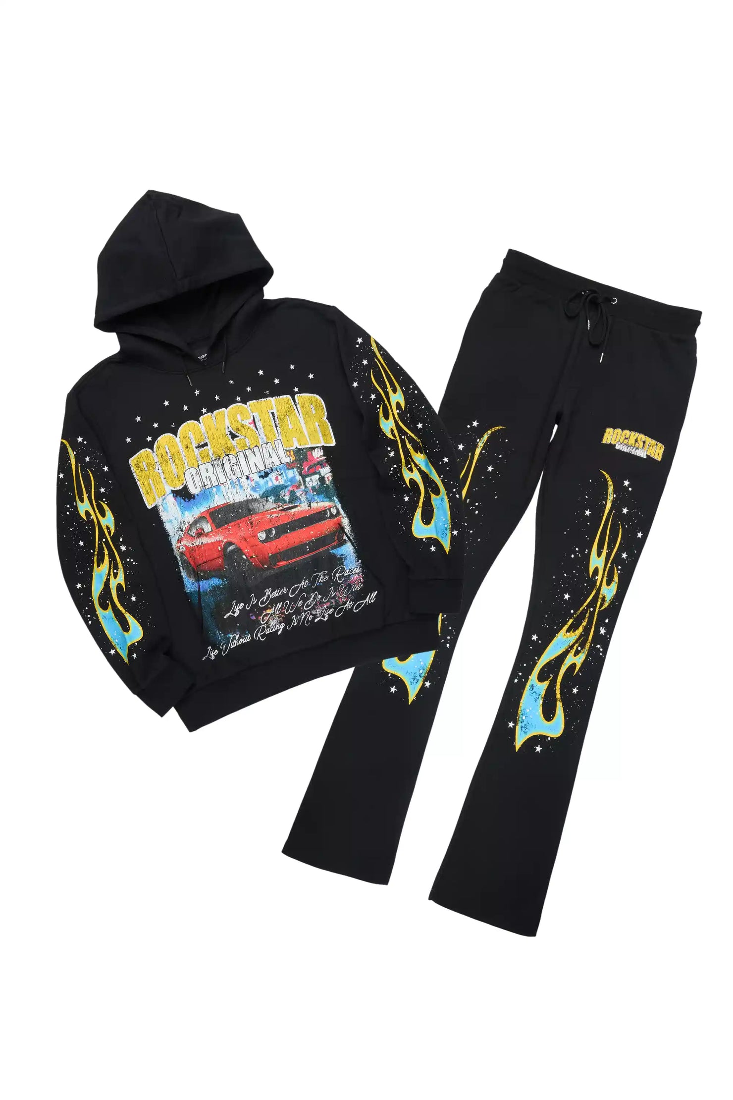Tokyo Car Black Hoodie Stacked Track Set
