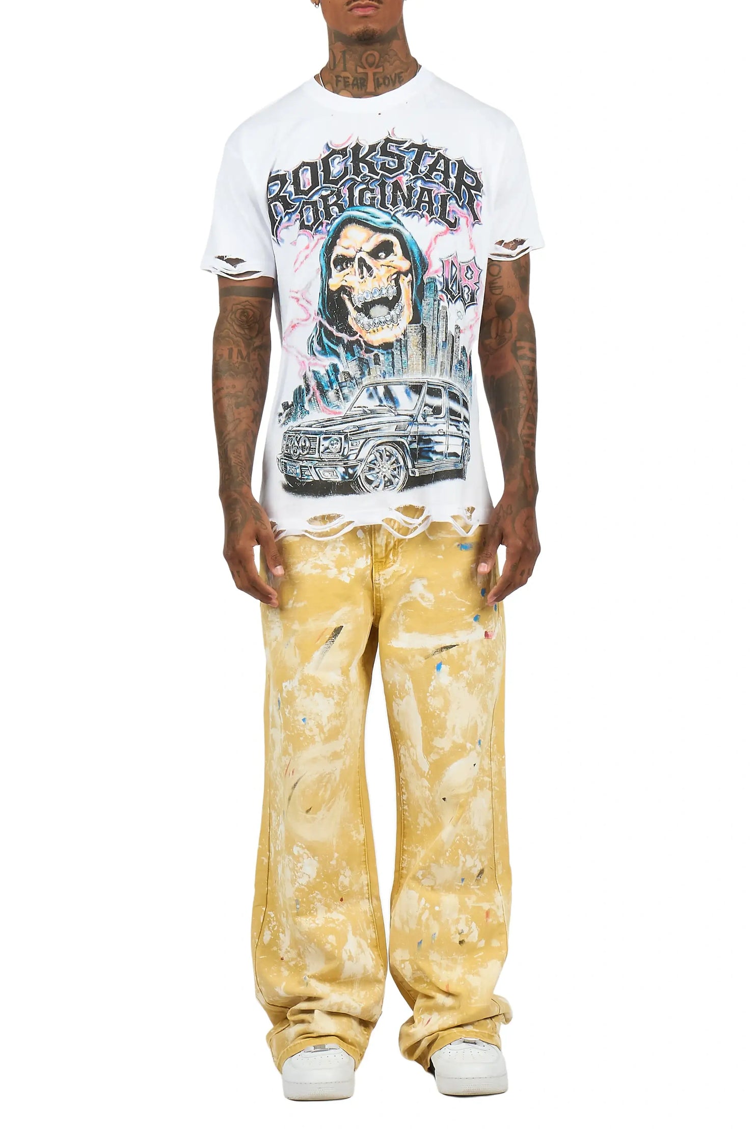 Novi Yellow Painter Baggy Fit Jean
