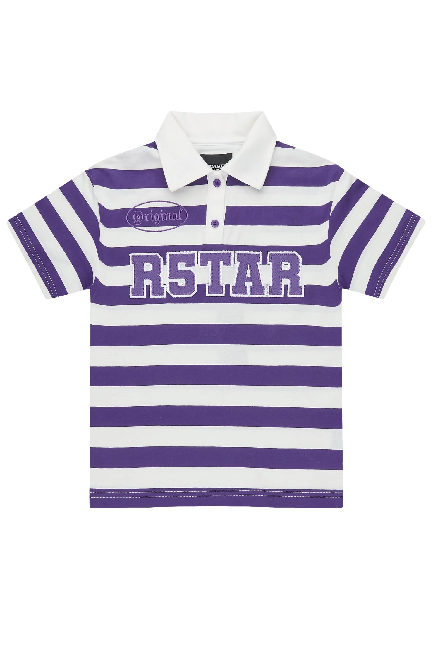 Girls Fintan Purple/Cream Polo