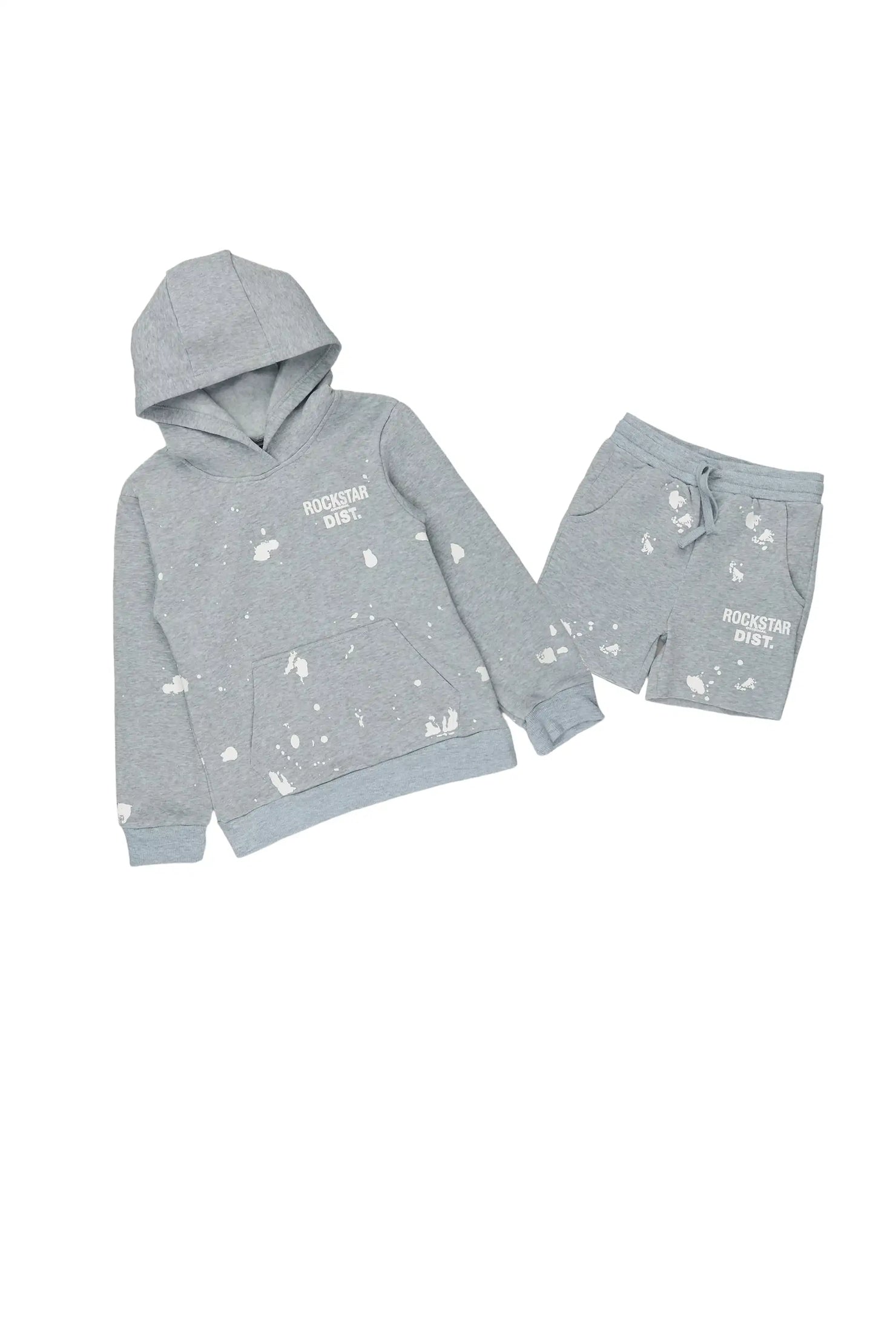 Boys Raffer Heather Grey Hoodie Short Set