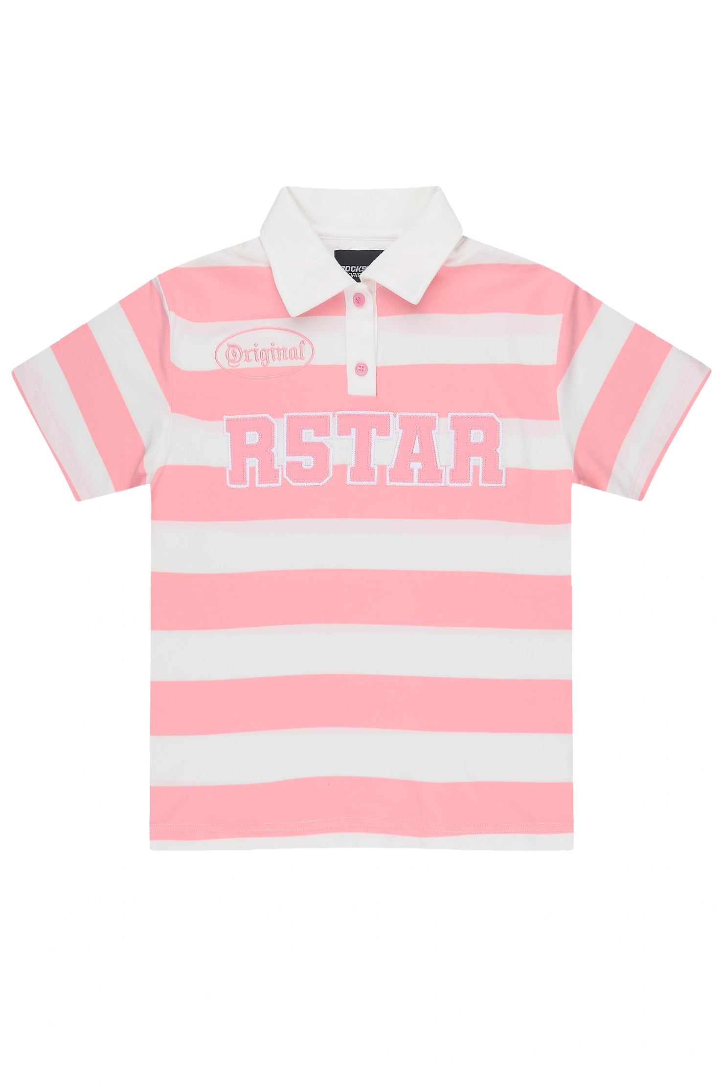 Girls Fintan Pink/Cream Polo
