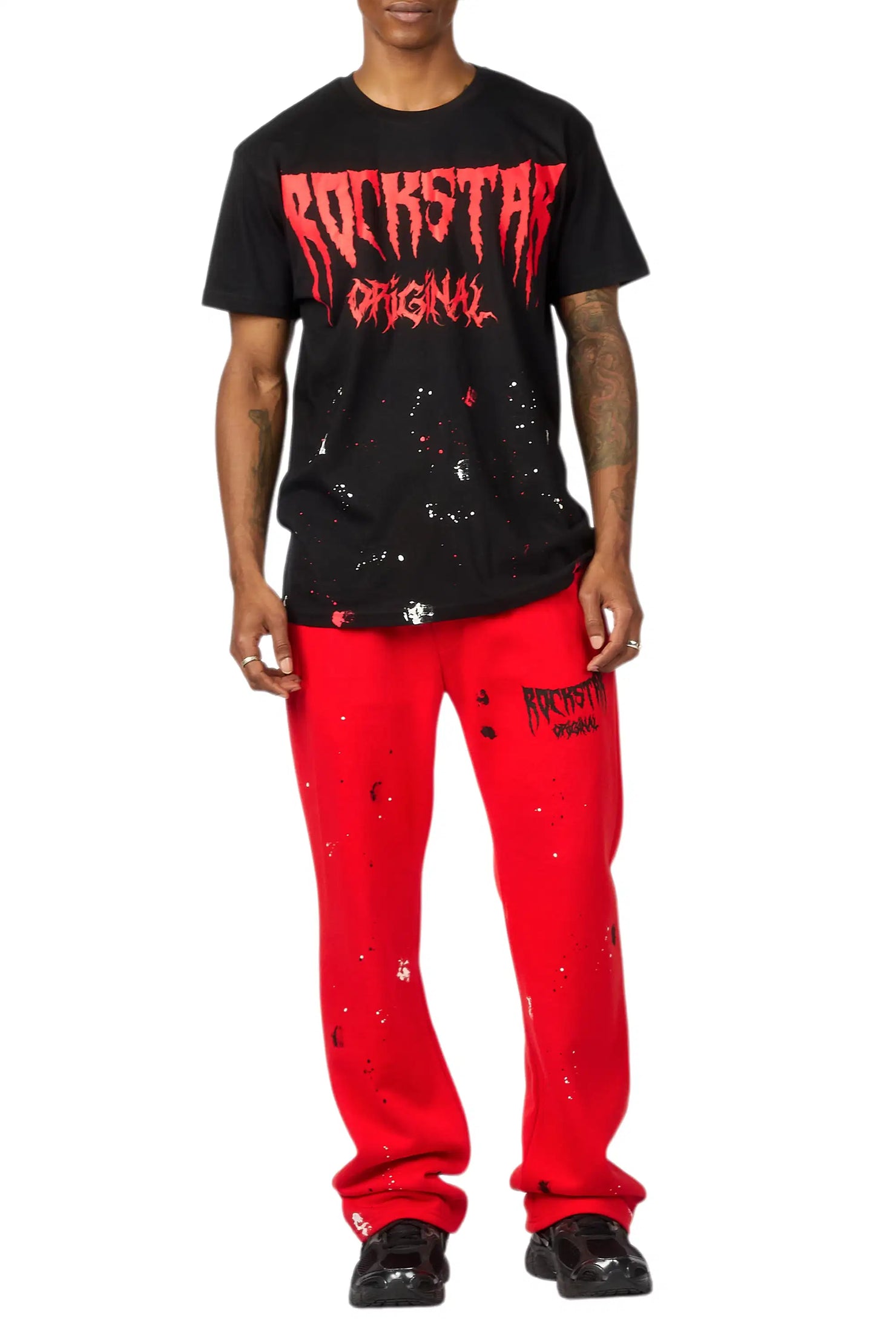 Twinkle Black/Red T-Shirt/Relaxed Track Set