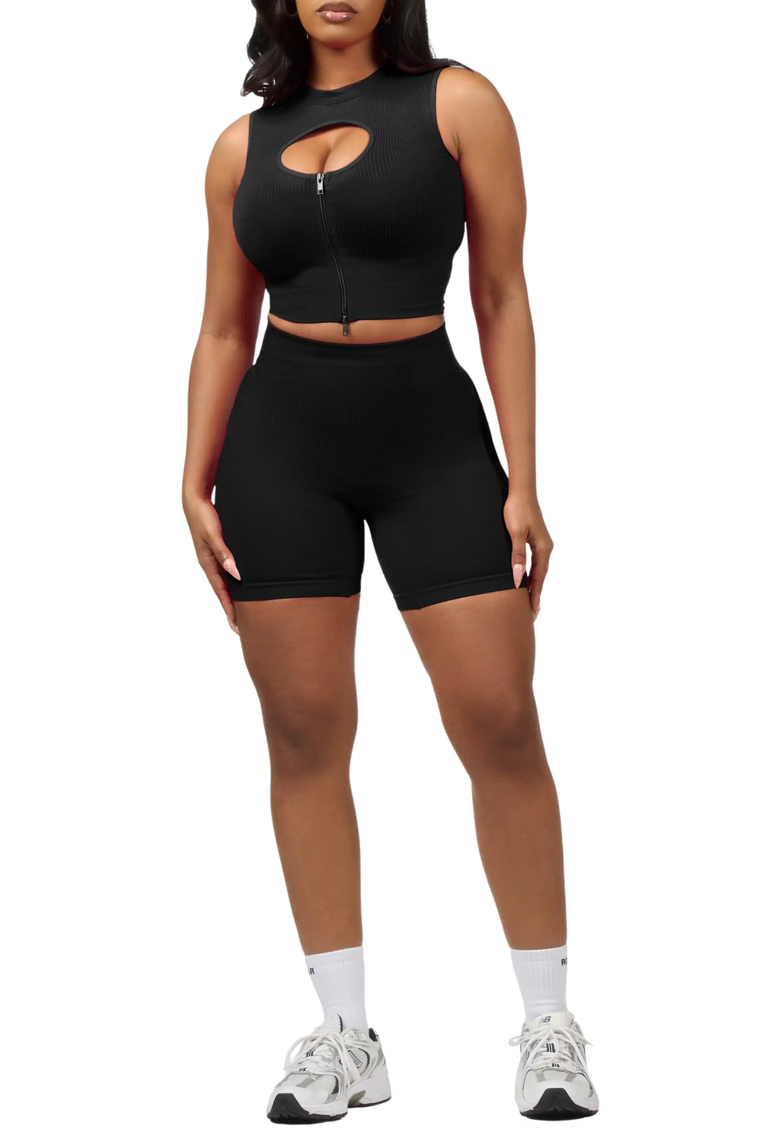 Sadique Black Active Bike Short Set