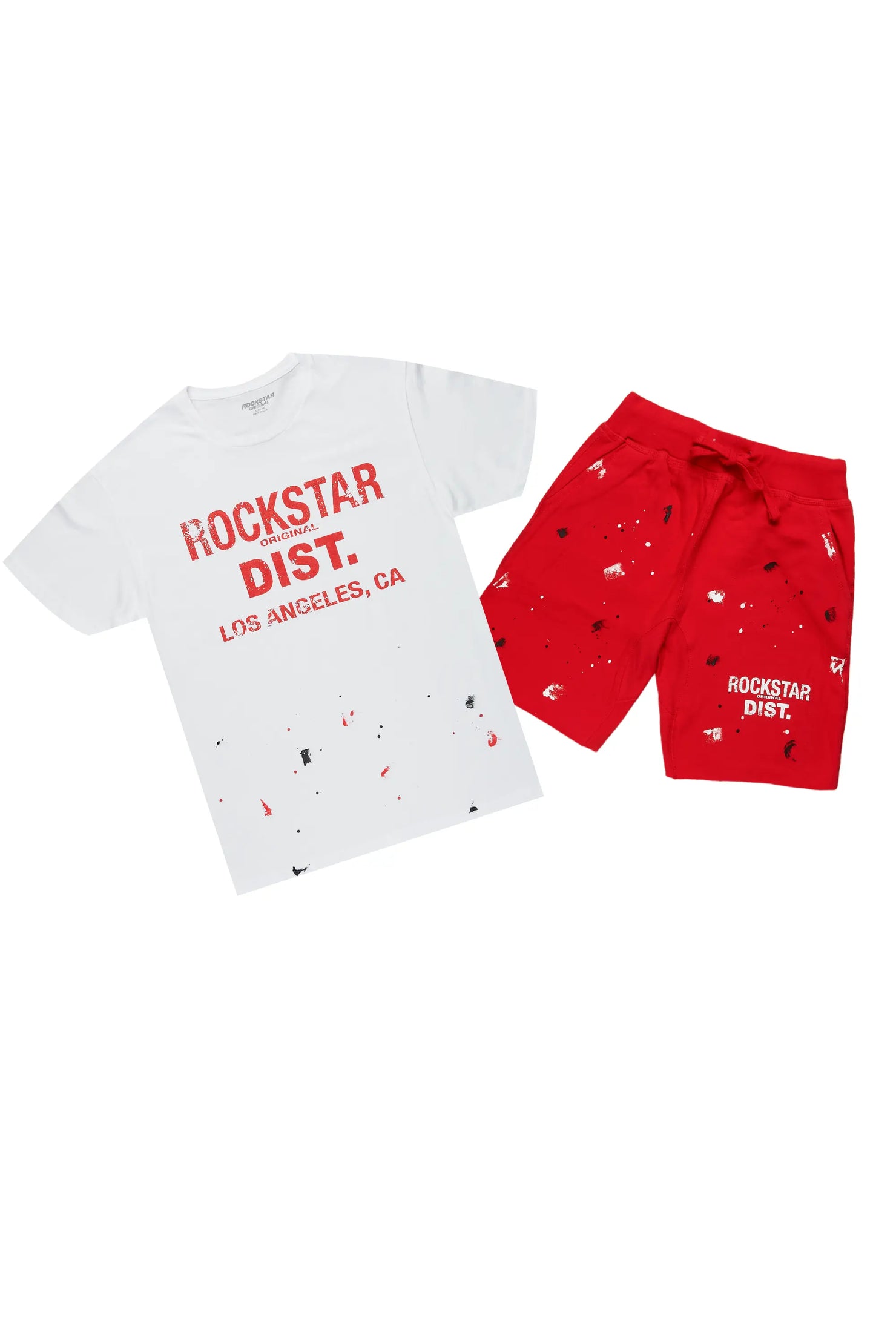 Scottie White/Red Painter T-Shirt/Short Set