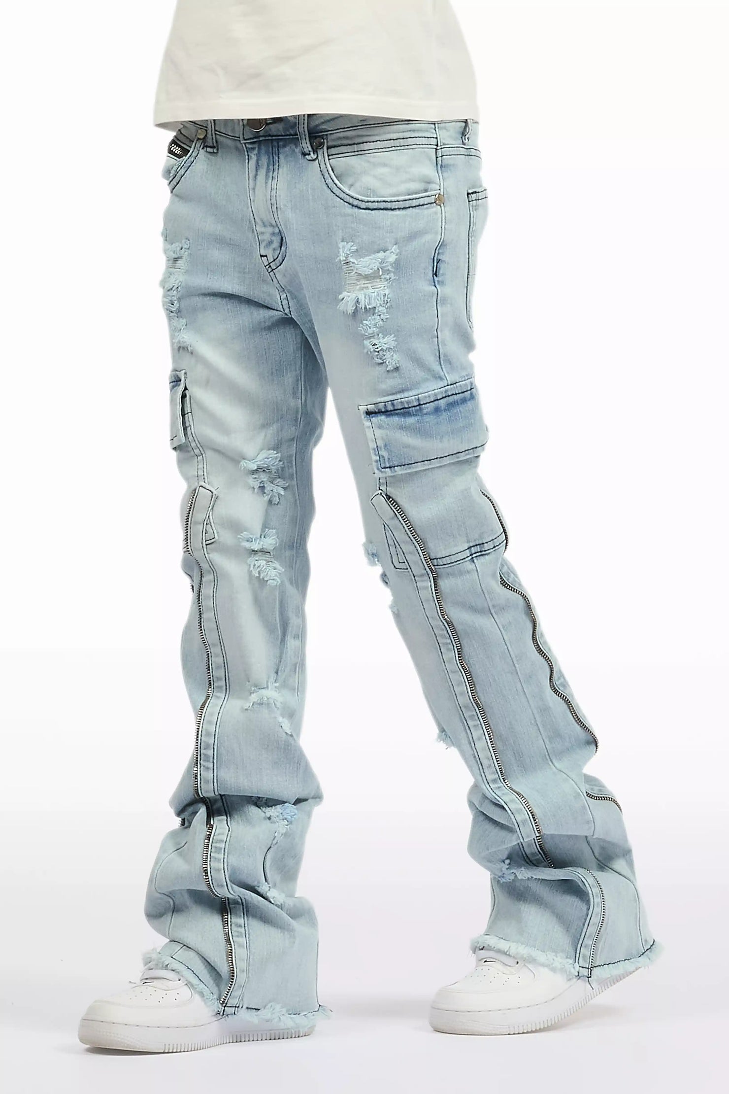 Boys Hutch Blue Stacked Flare Jean