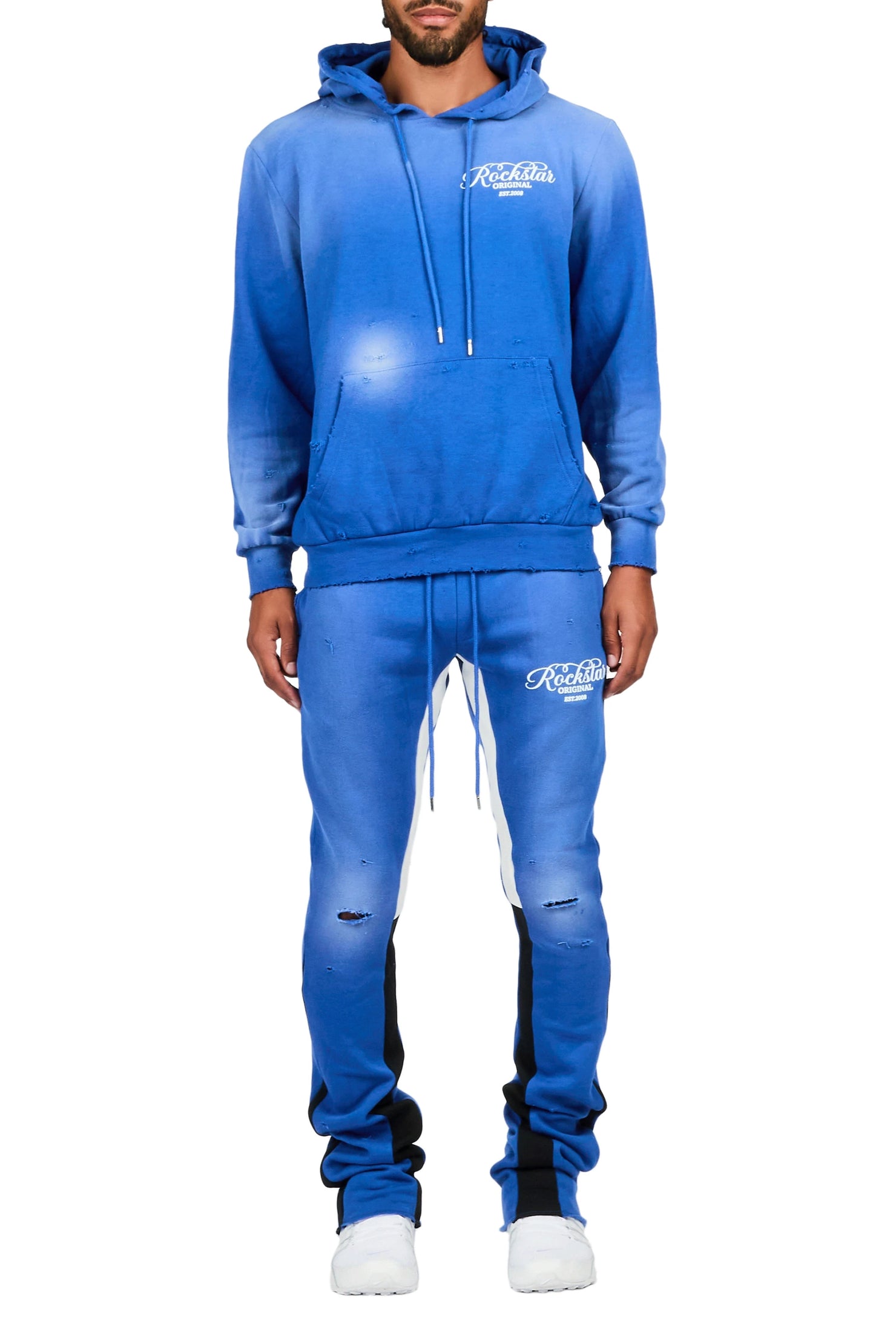 Voltage Royal Blue Hoodie/Stacked Flare Pant Track Set