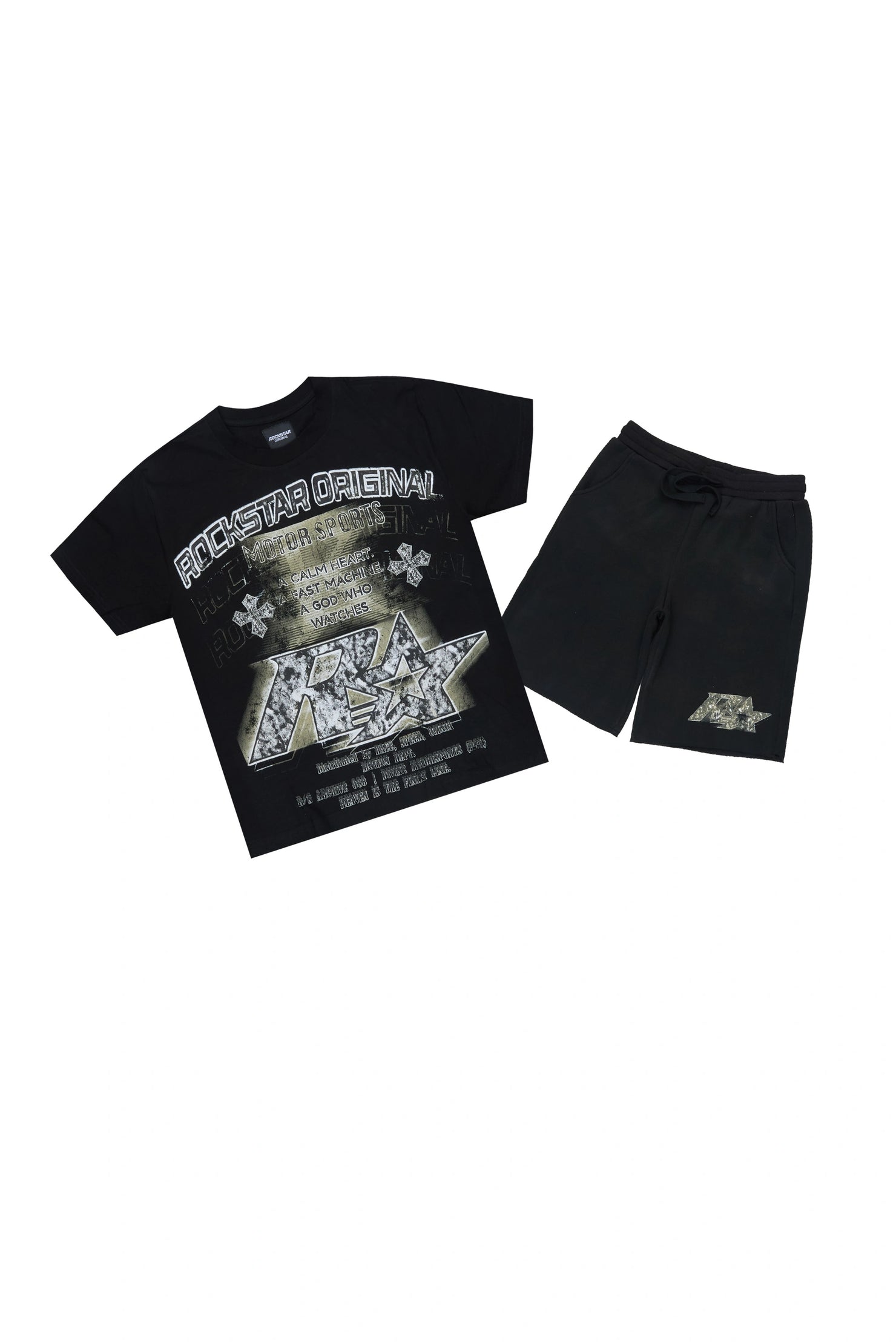Boys Byson Black T-Shirt Short Set
