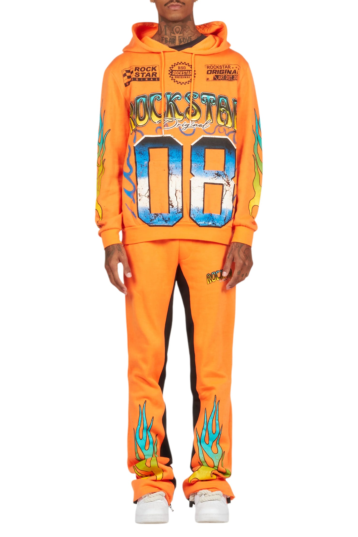 Quito Orange Hoodie/Baggy Track Pant Set