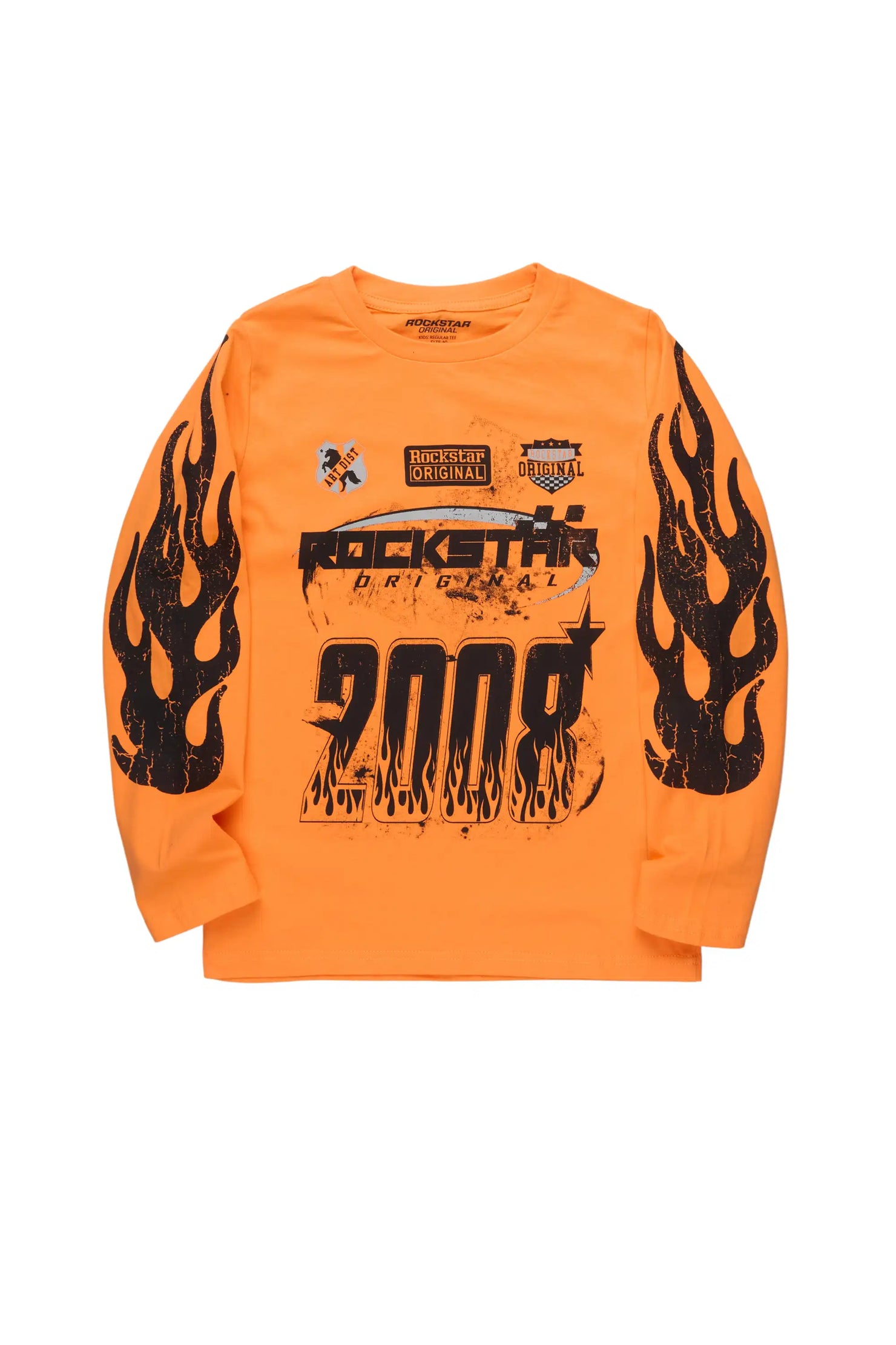 Boys Amos Orange Long Sleeve Graphic T-Shirt