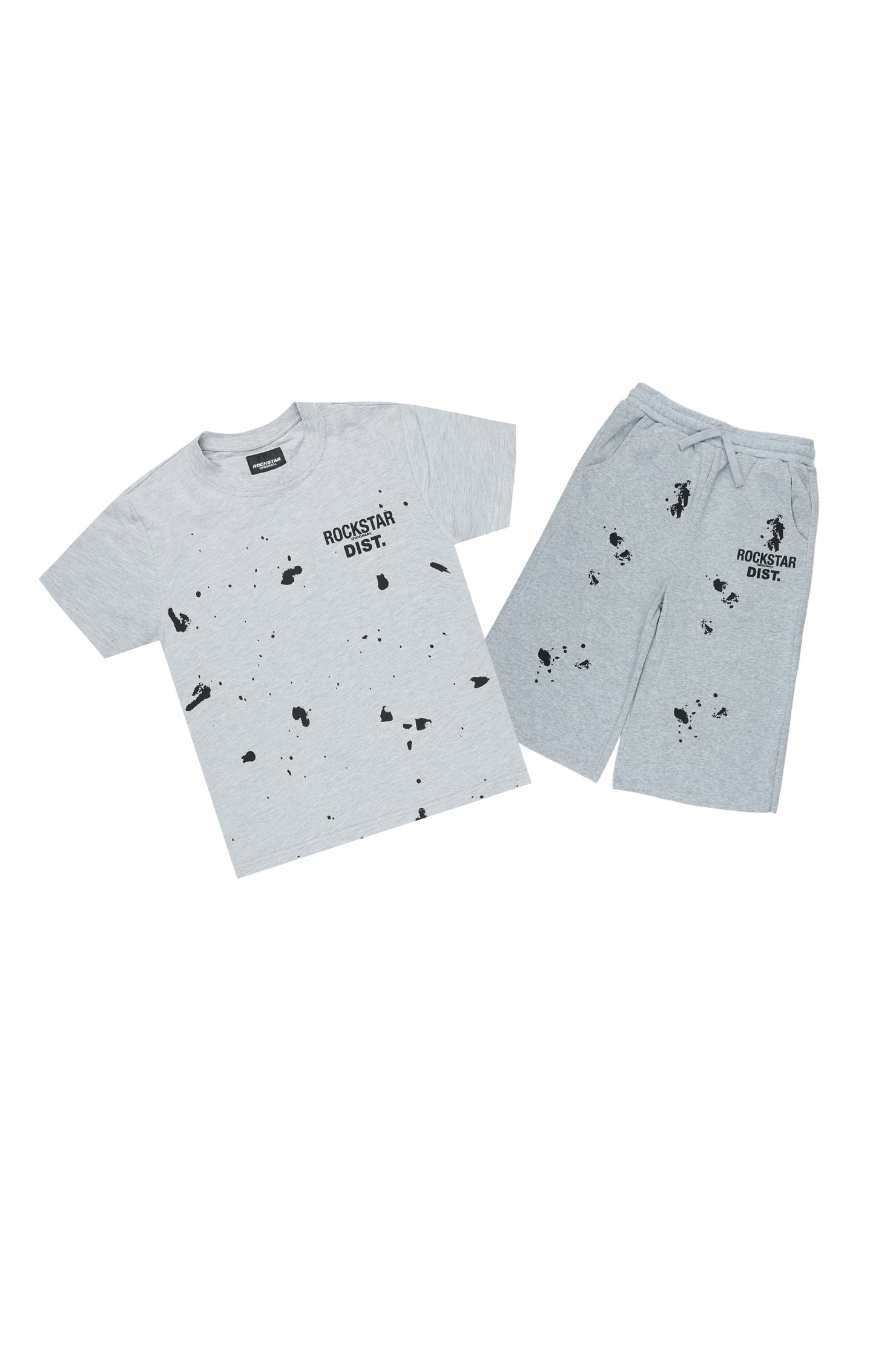 Boys Raffer Heather Grey/Heather Grey T-Shirt Jort Set