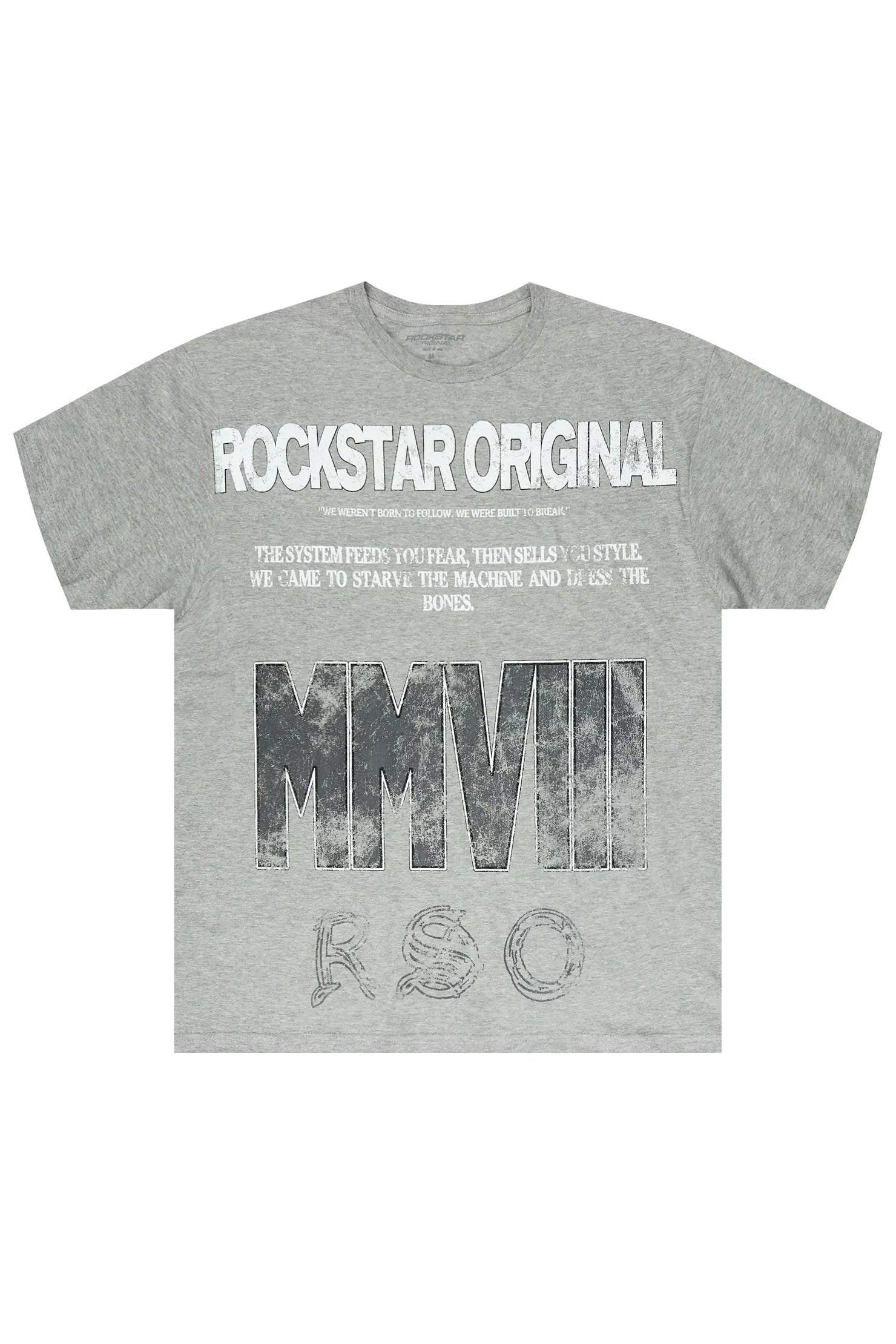 Caezor Grey Oversized Graphic T-Shirt